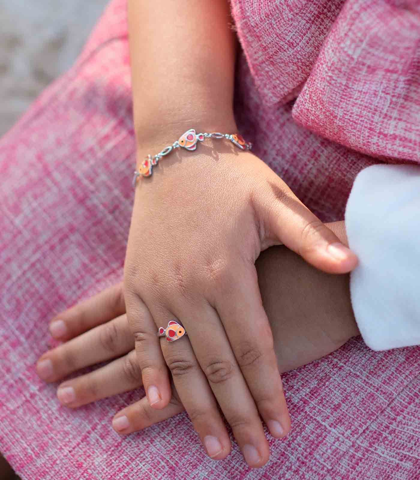 Orange Fish Bracelet (Silver)