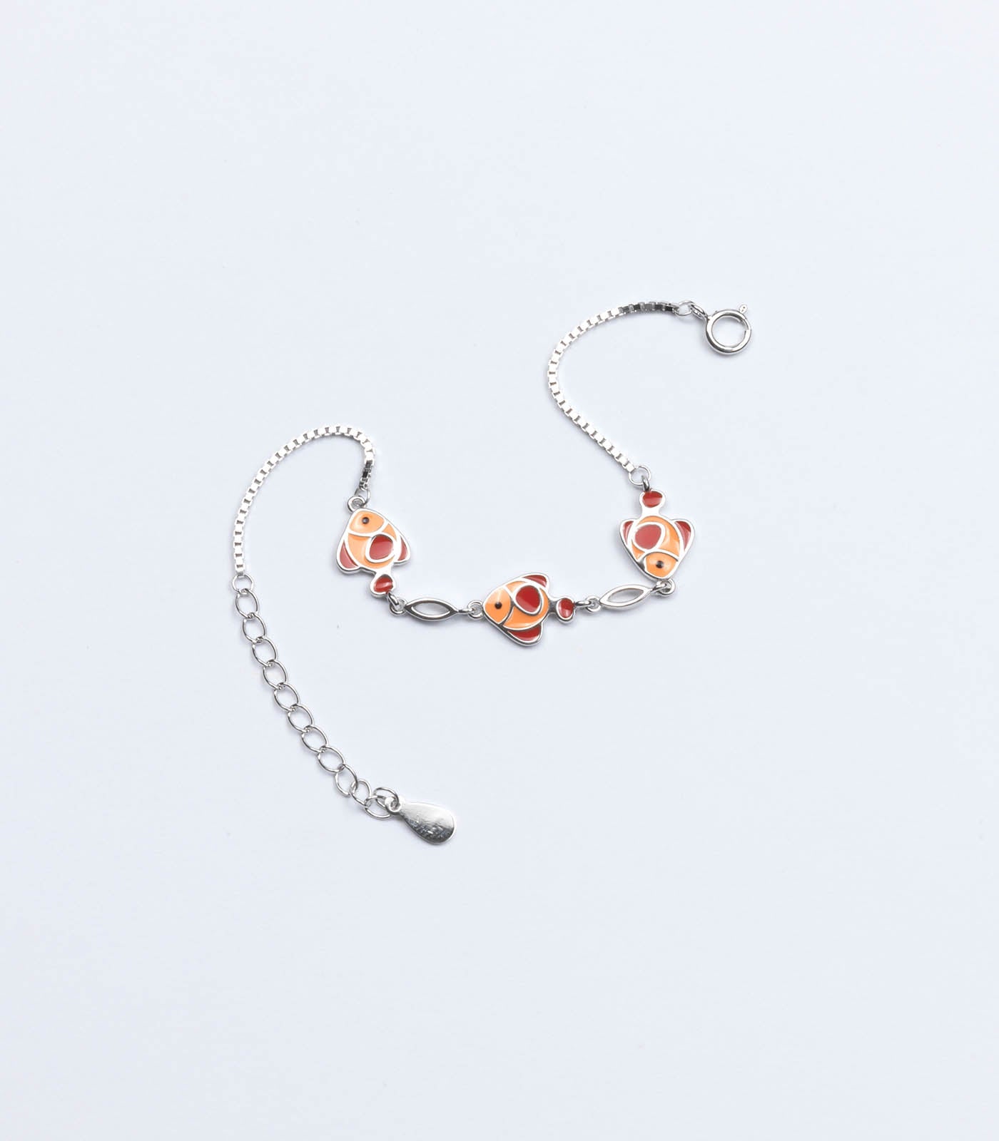 Orange Fish Bracelet (Silver)