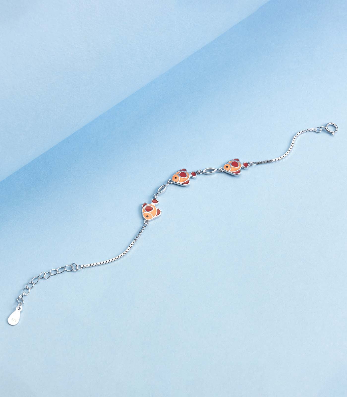 Orange Fish Bracelet (Silver)