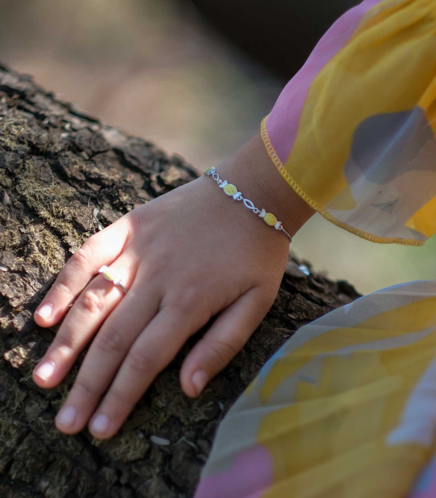 Yellow Toffee Bracelet (Silver)