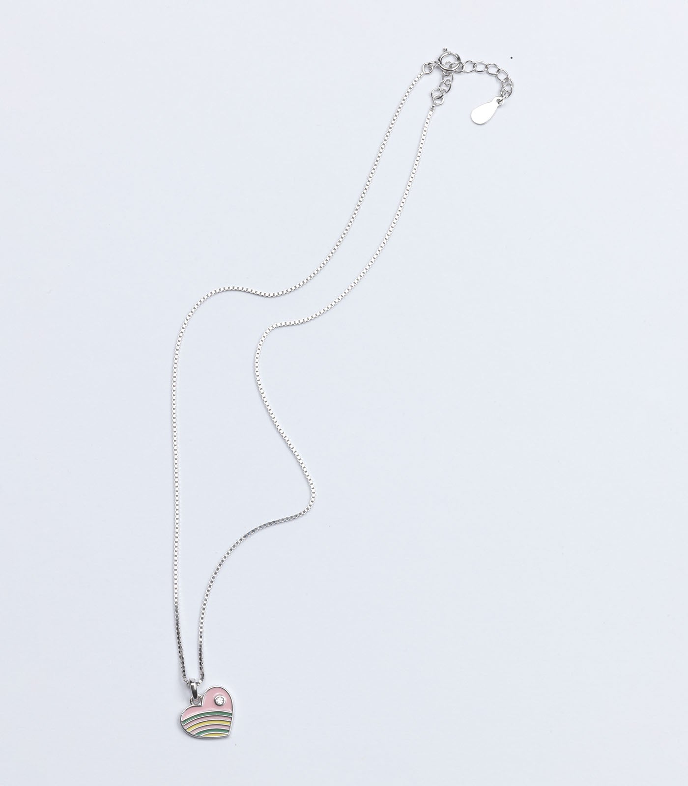 Rainbow Heart Necklace (Silver)