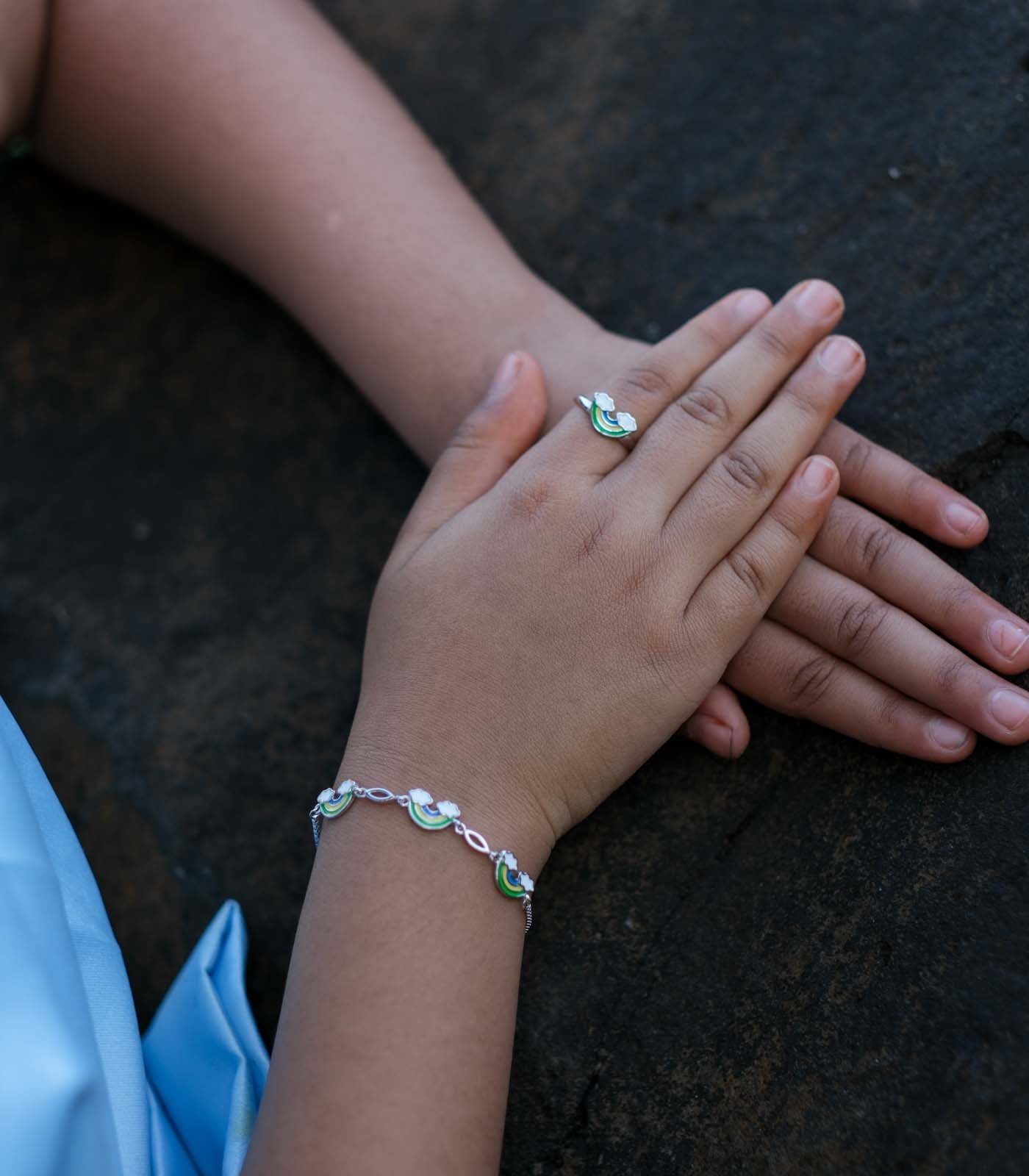 Cloudy Rainbow Bracelet (Silver)