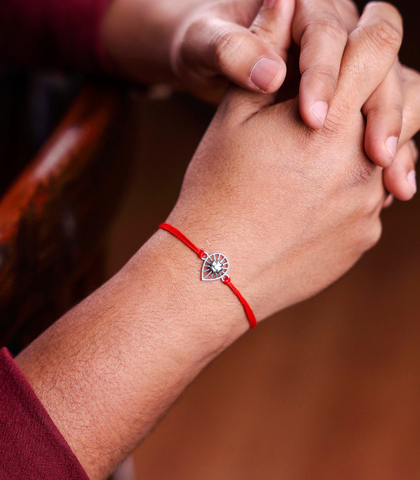 Drop Shaped Silver Rakhi