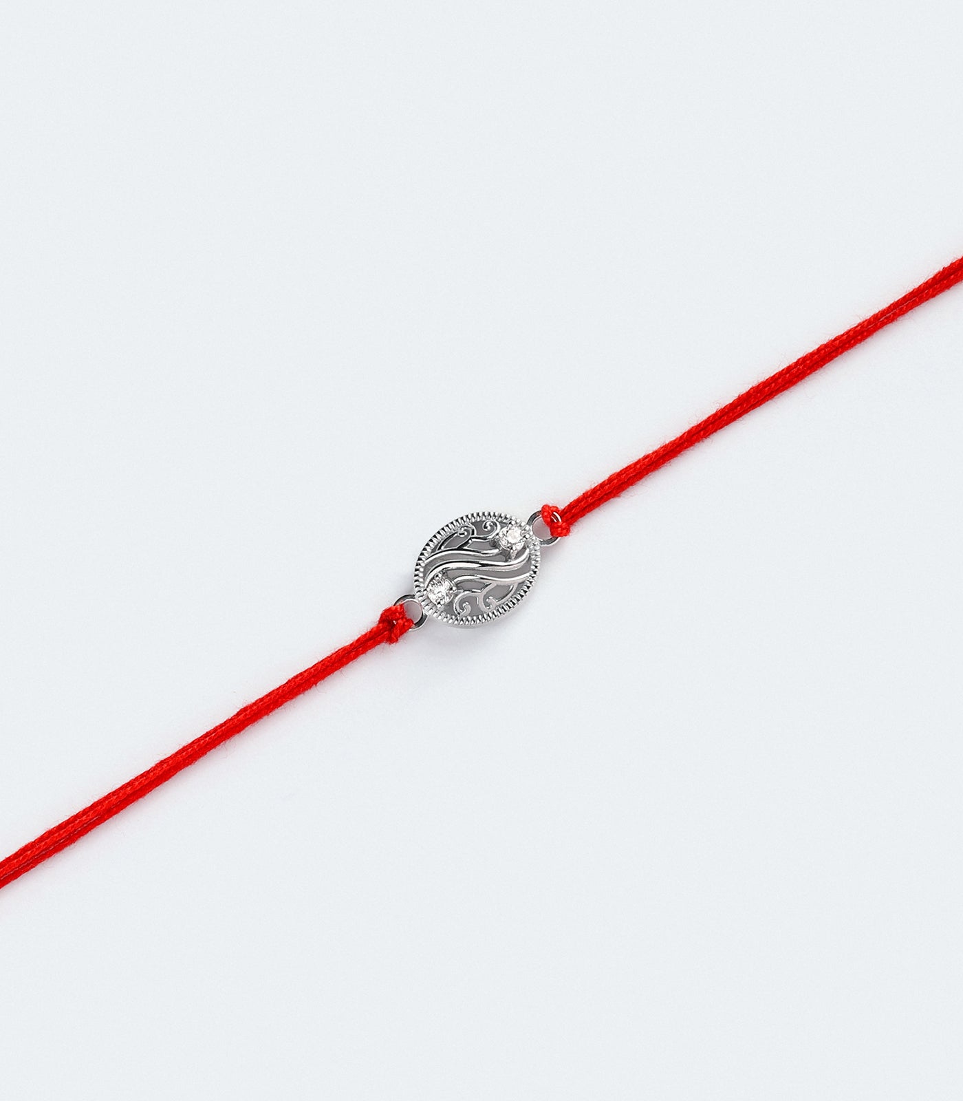 Designer Oval Silver Rakhi