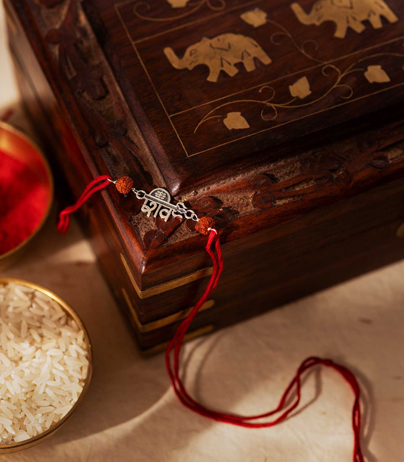 Silver Shiv Rudraksh Rakhi