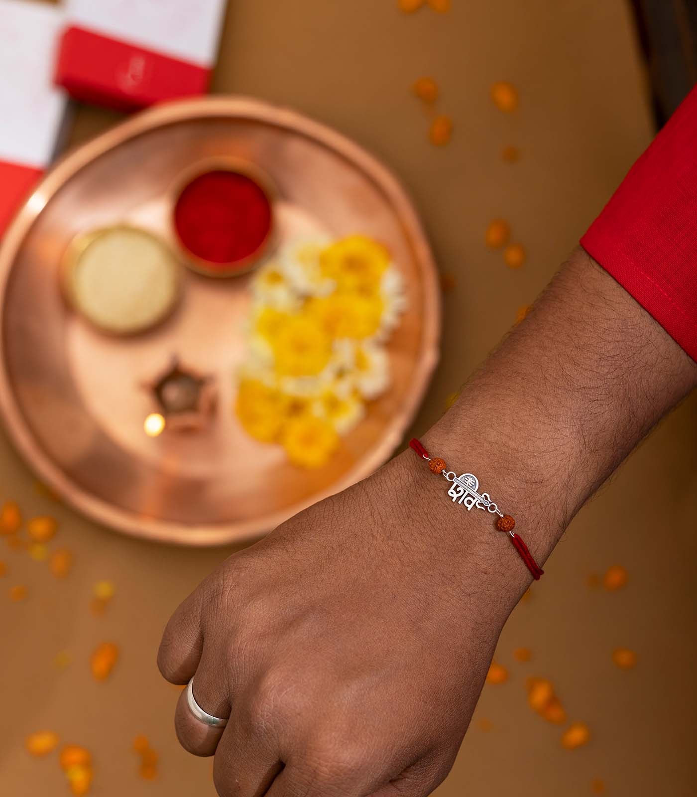 Silver Shiv Rudraksh Rakhi