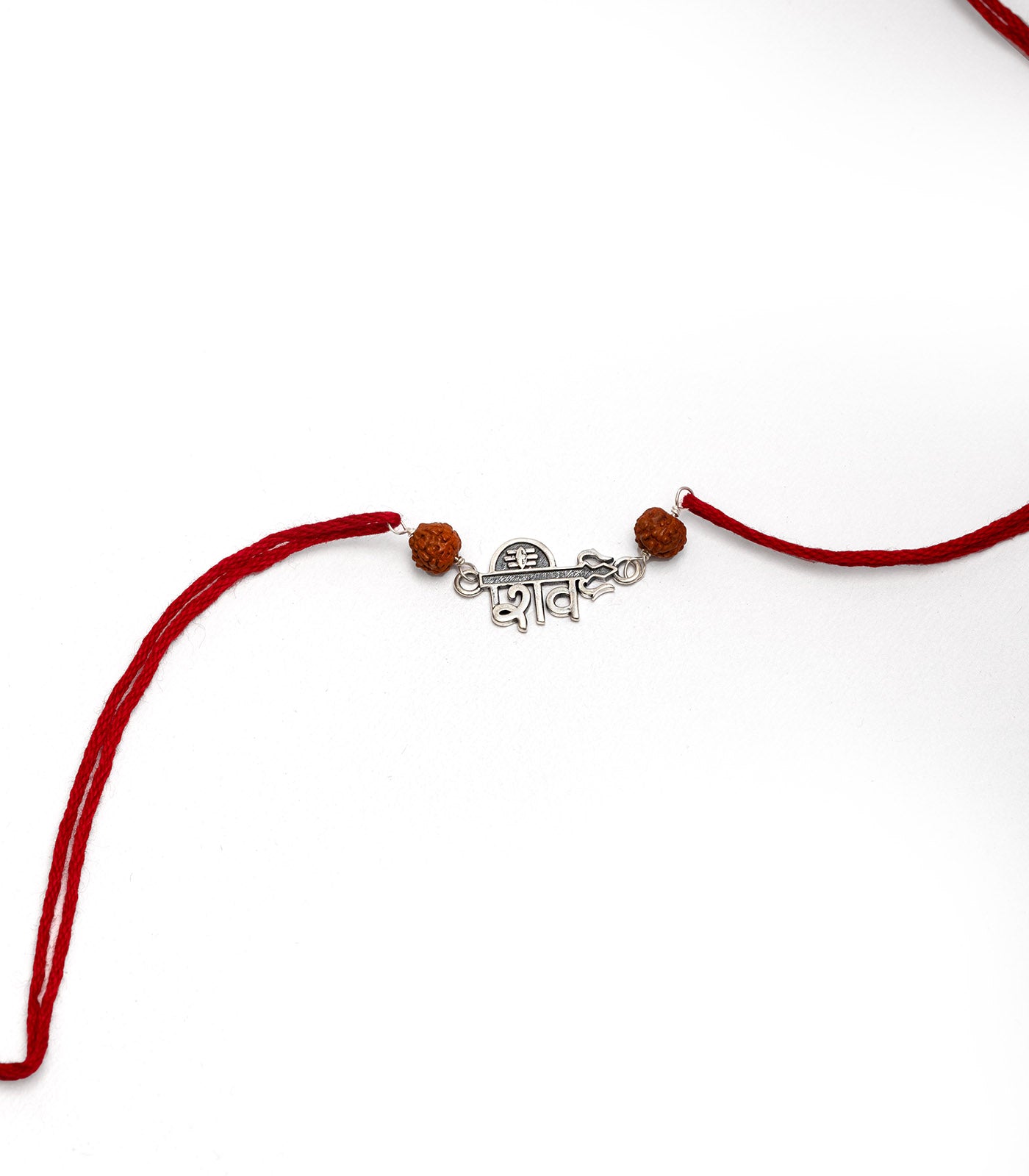 Silver Shiv Rudraksh Rakhi