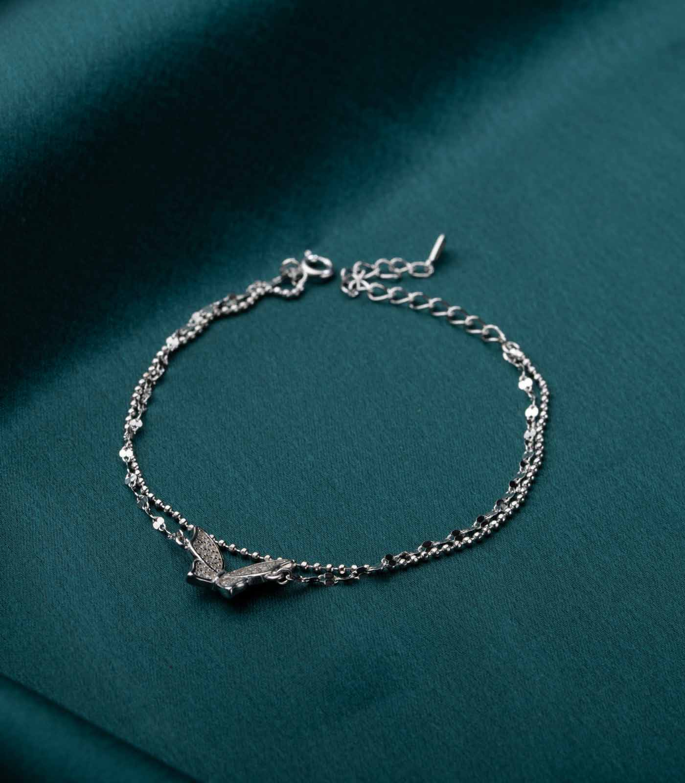 Butterfly string Bracelet (Silver)1