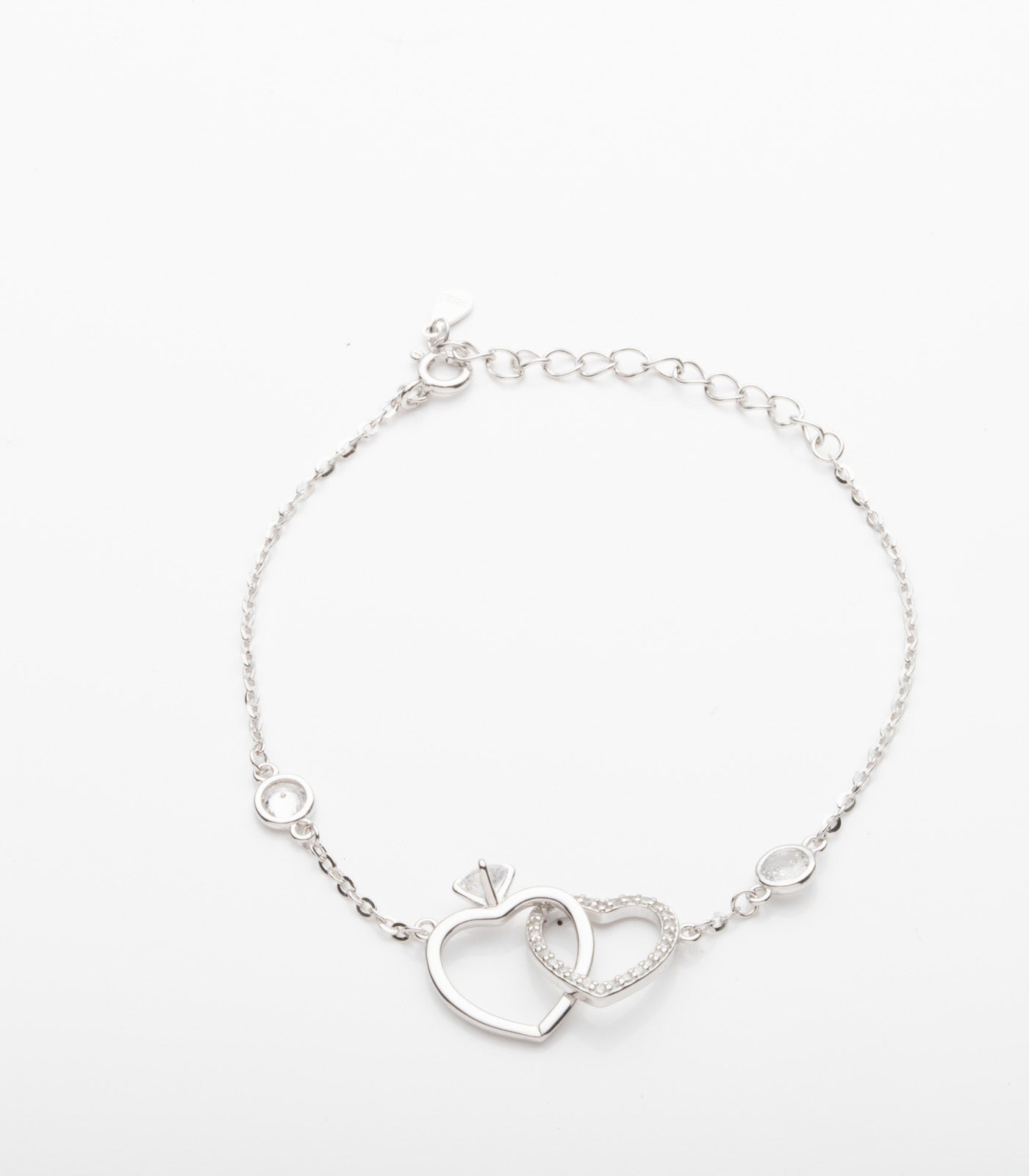 Heart Ring Bracelet (Silver)