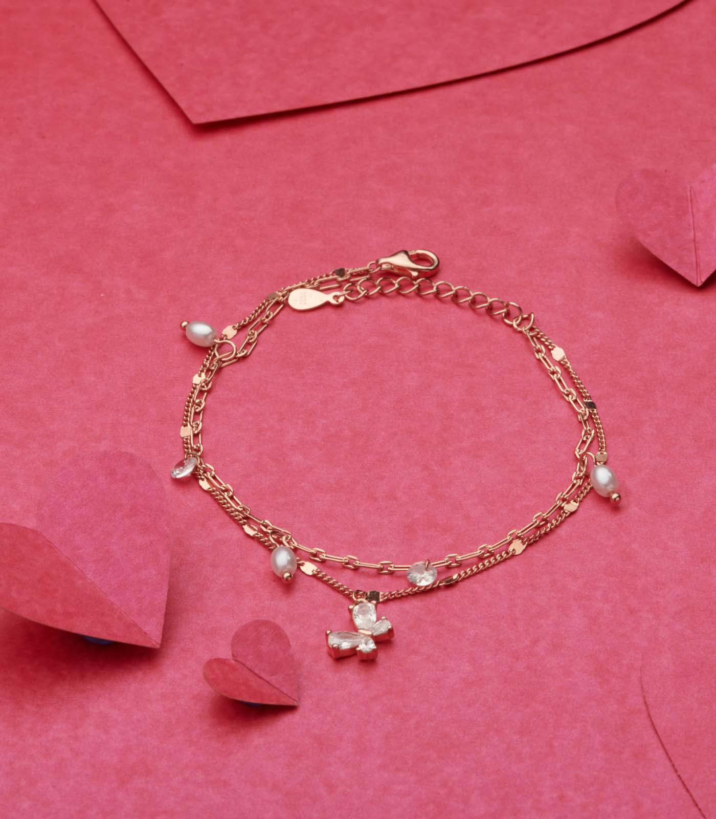 Premium Butterfly Beads Bracelet (Silver)