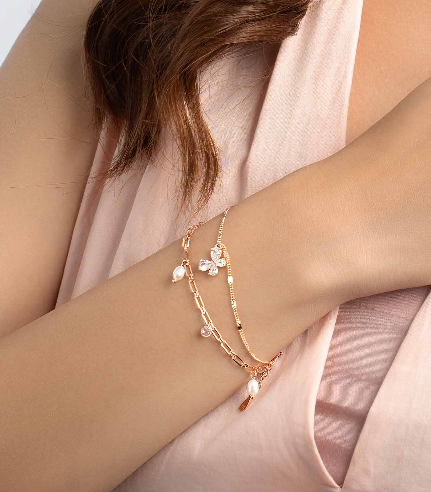 Premium Butterfly Beads Bracelet (Silver)