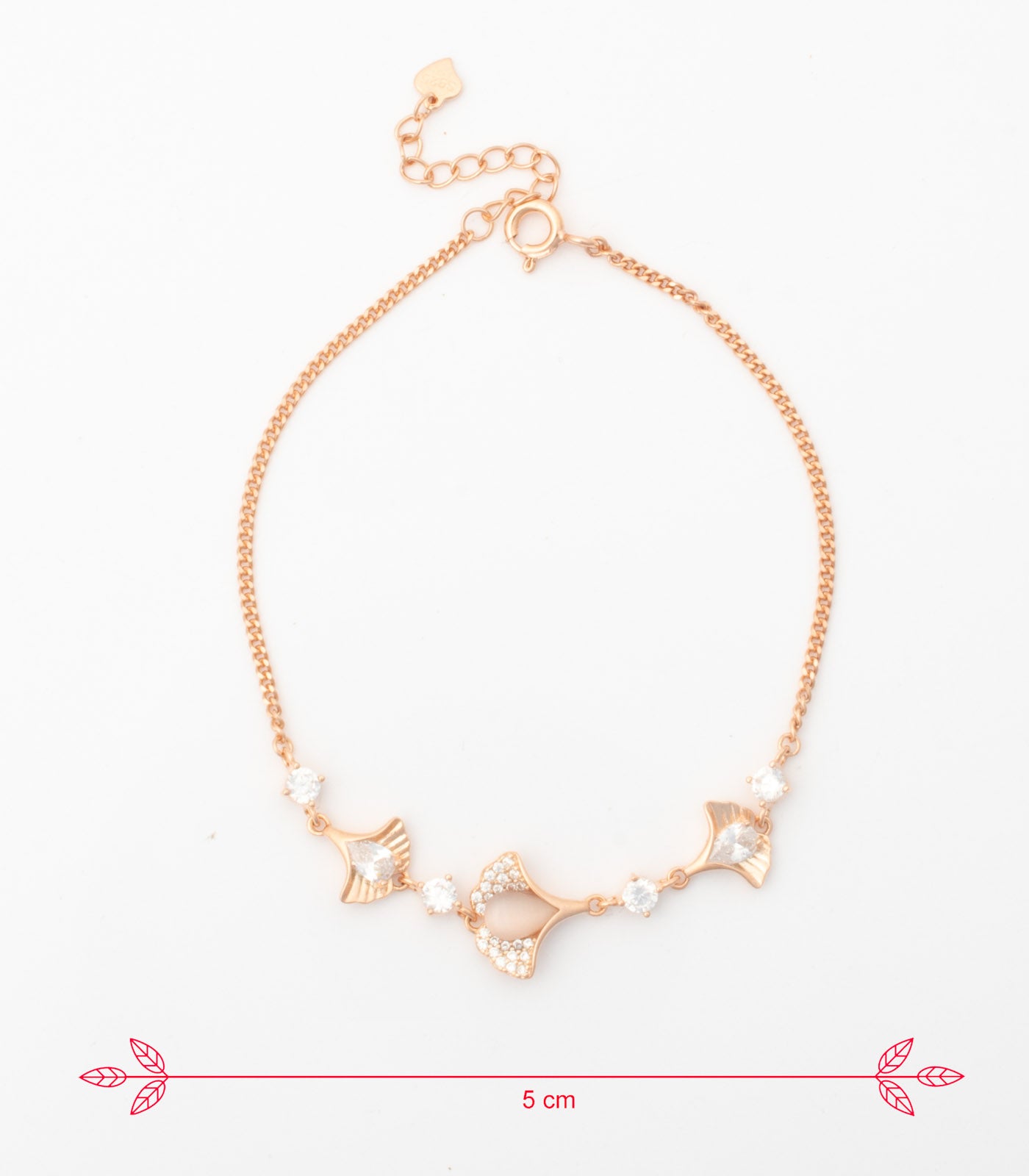 Elegant Rose Gold Bracelet (Silver)
