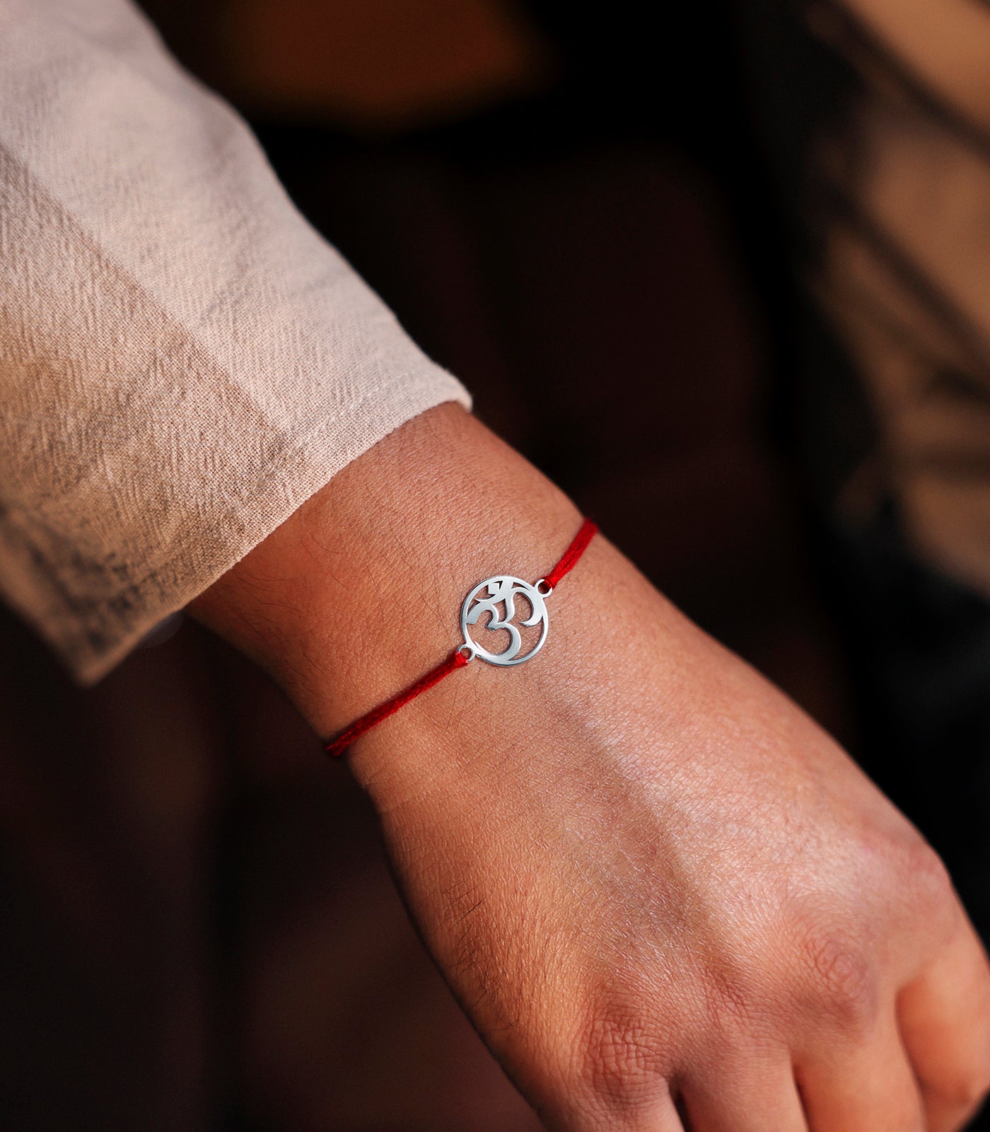 Ethereal Silver Rakhi - Spiritual OM Design