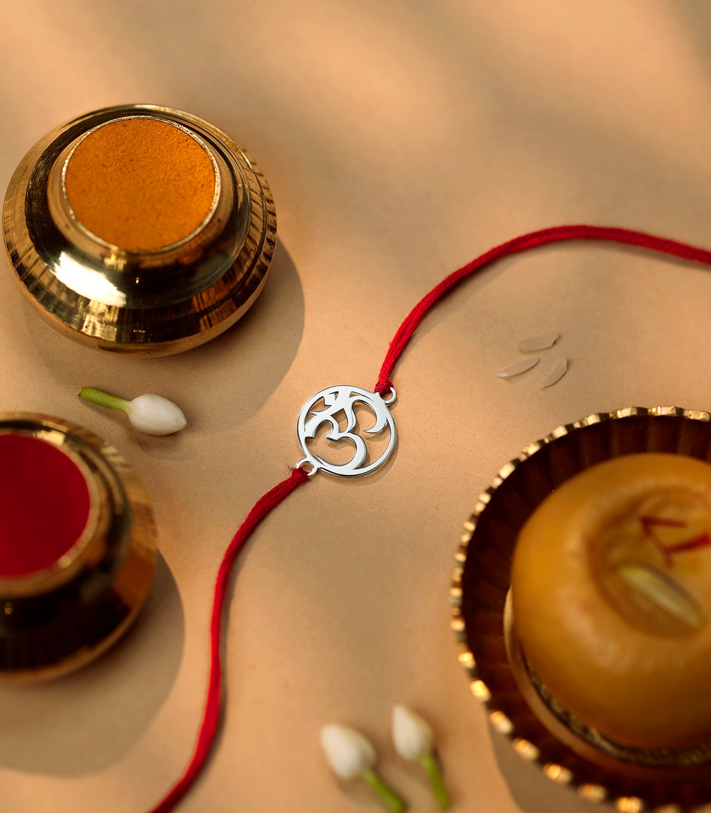 Ethereal Silver Rakhi - Spiritual OM Design