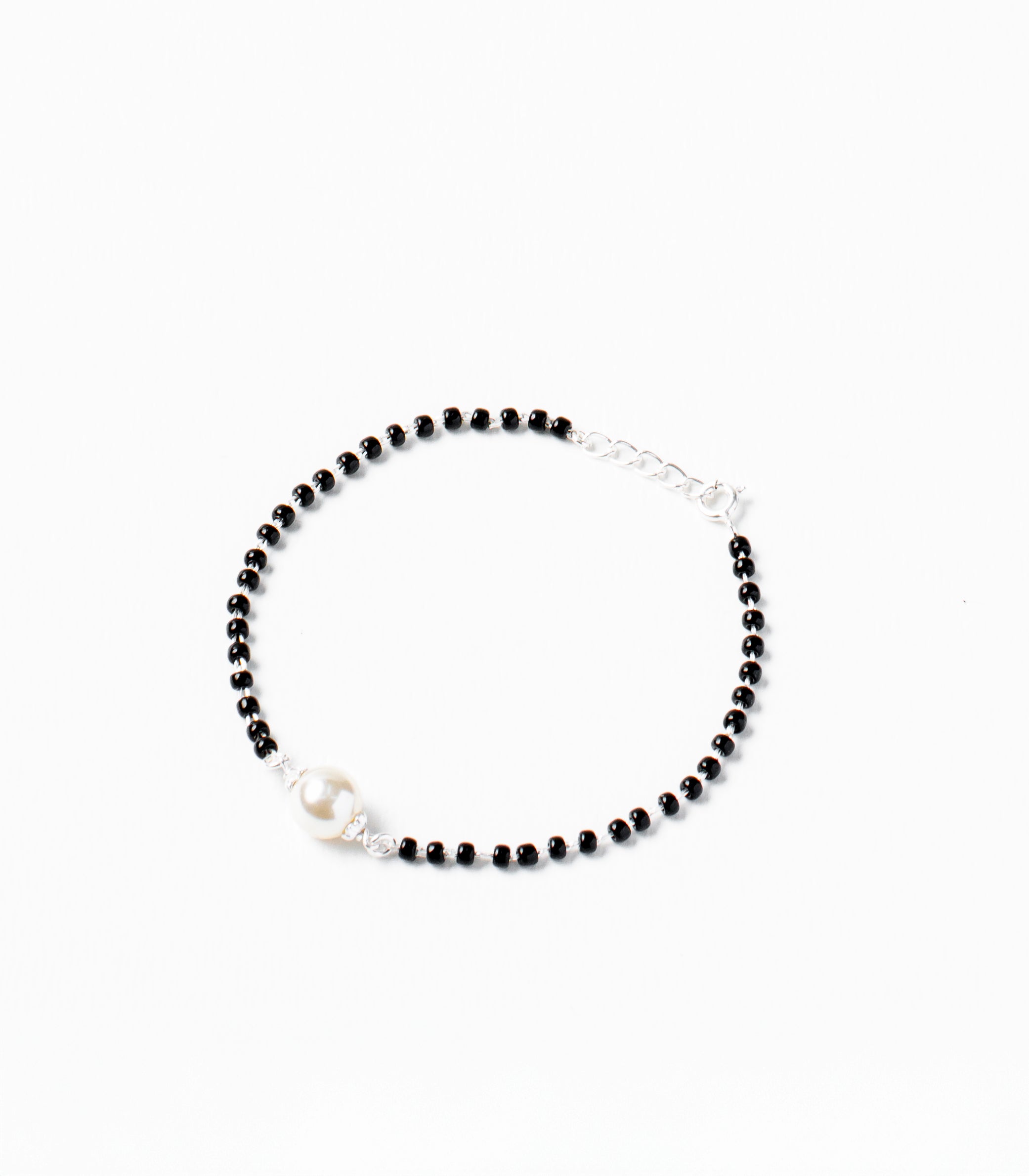 Single Pearl Silver Mangalsutra Bracelet