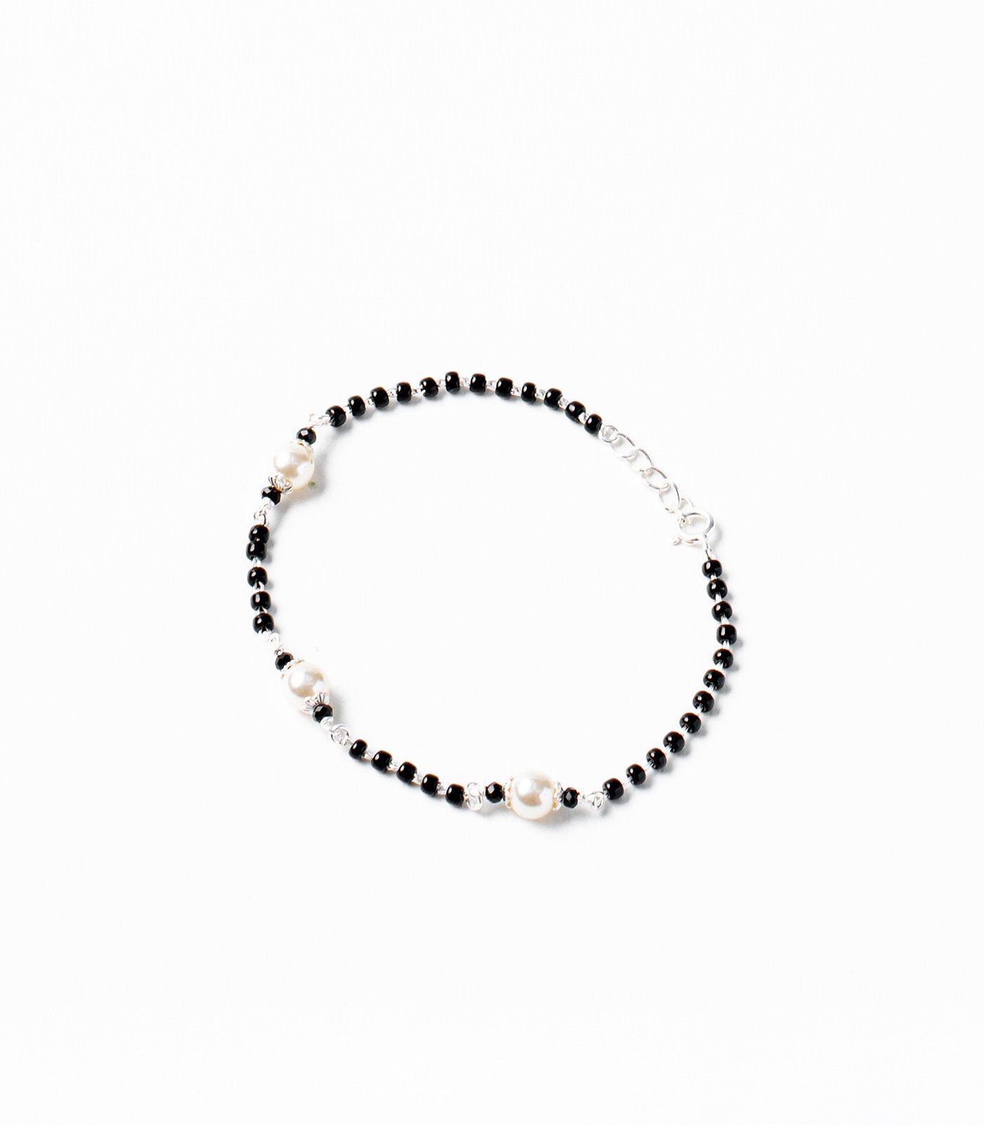Triple Pearl Silver Mangalsutra Bracelet