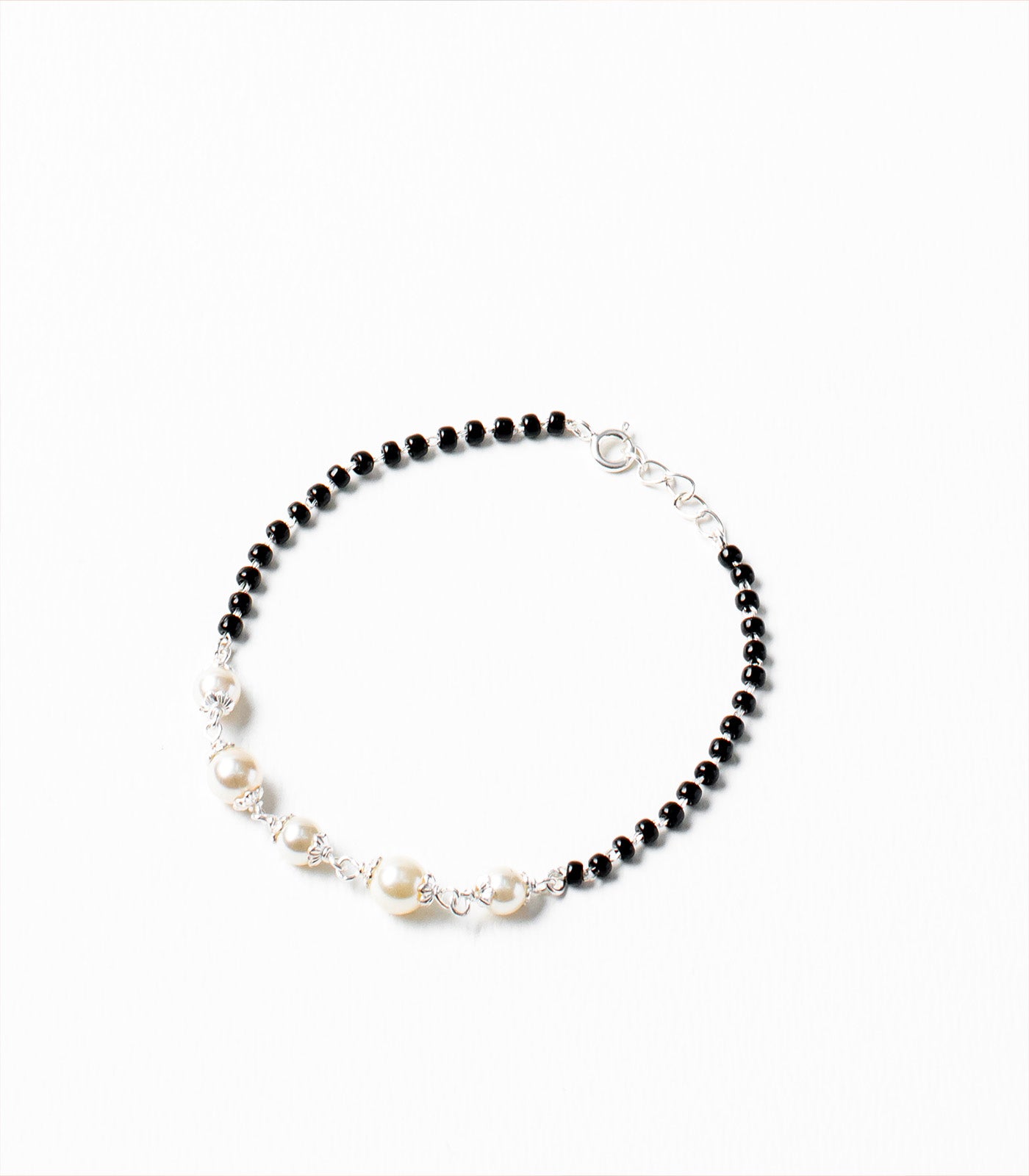 Five Pearls Silver Mangalsutra Bracelet