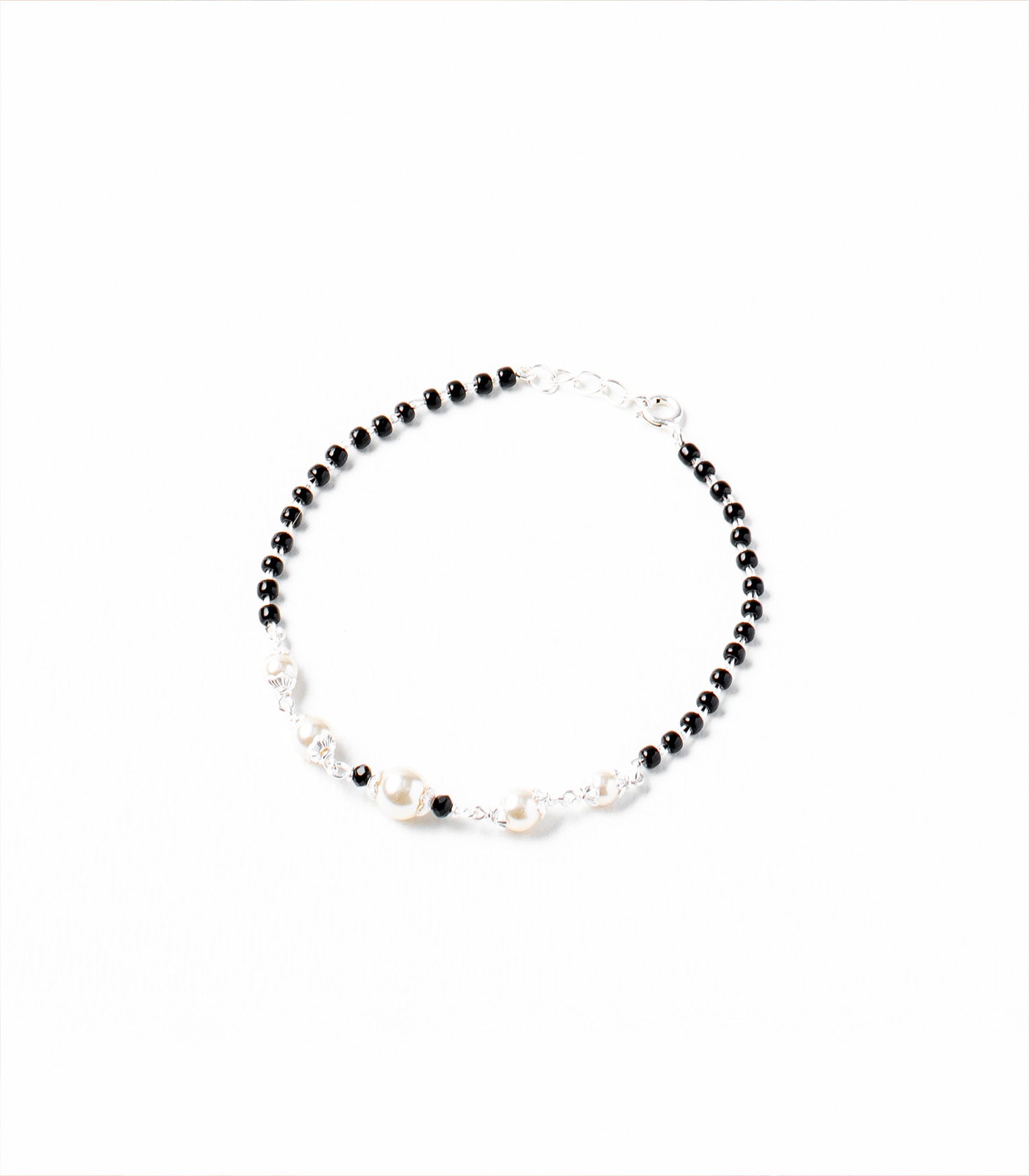 Five Pearls Silver Mangalsutra Bracelet