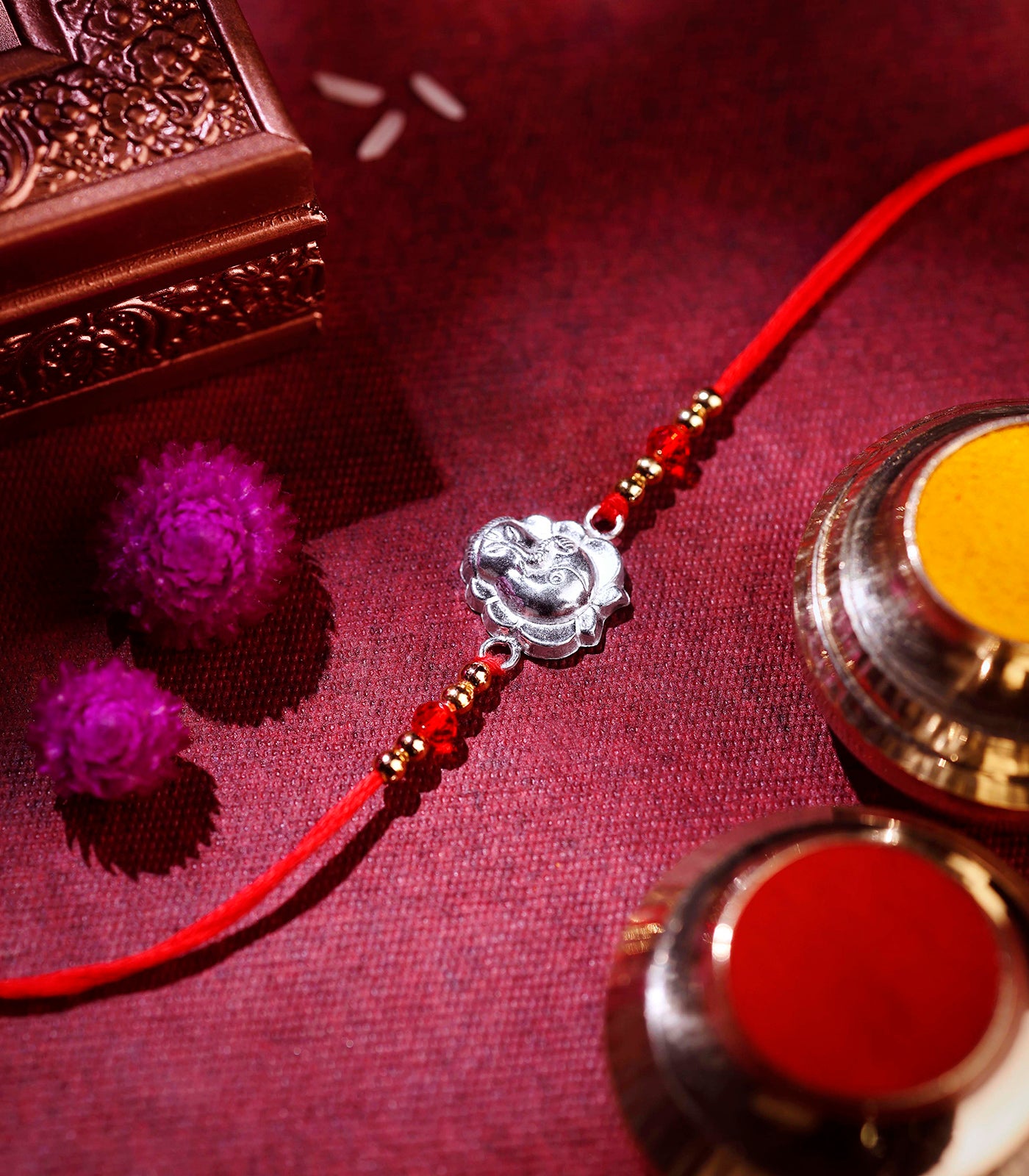 Silver Rakhi - The Divine Ganesh Design