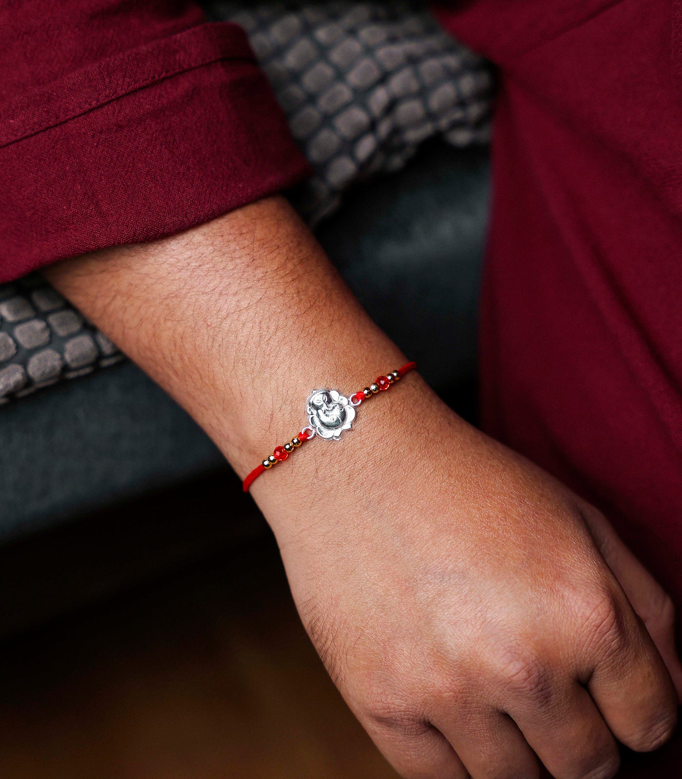 Silver Rakhi - The Divine Ganesh Design