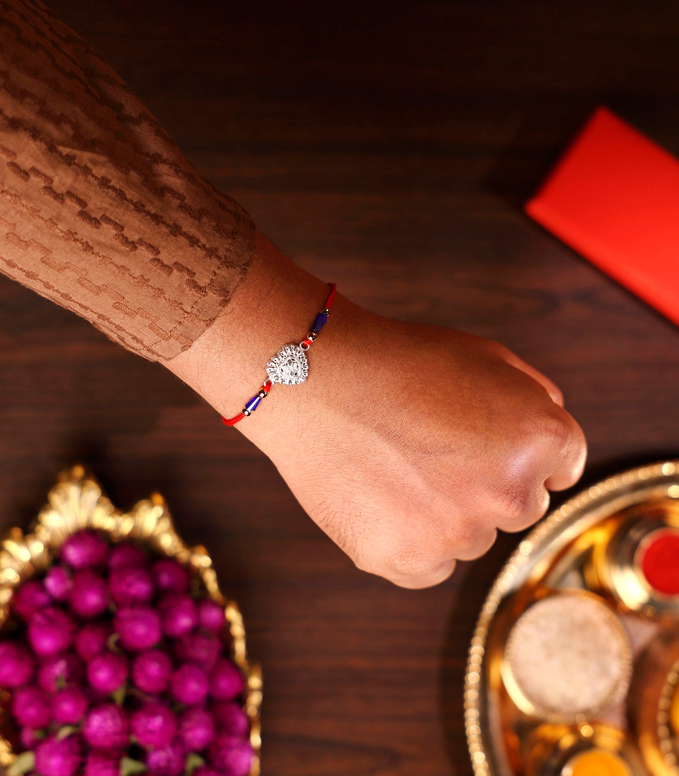 Stunning Silver Rakhi - Elegant Heart Design