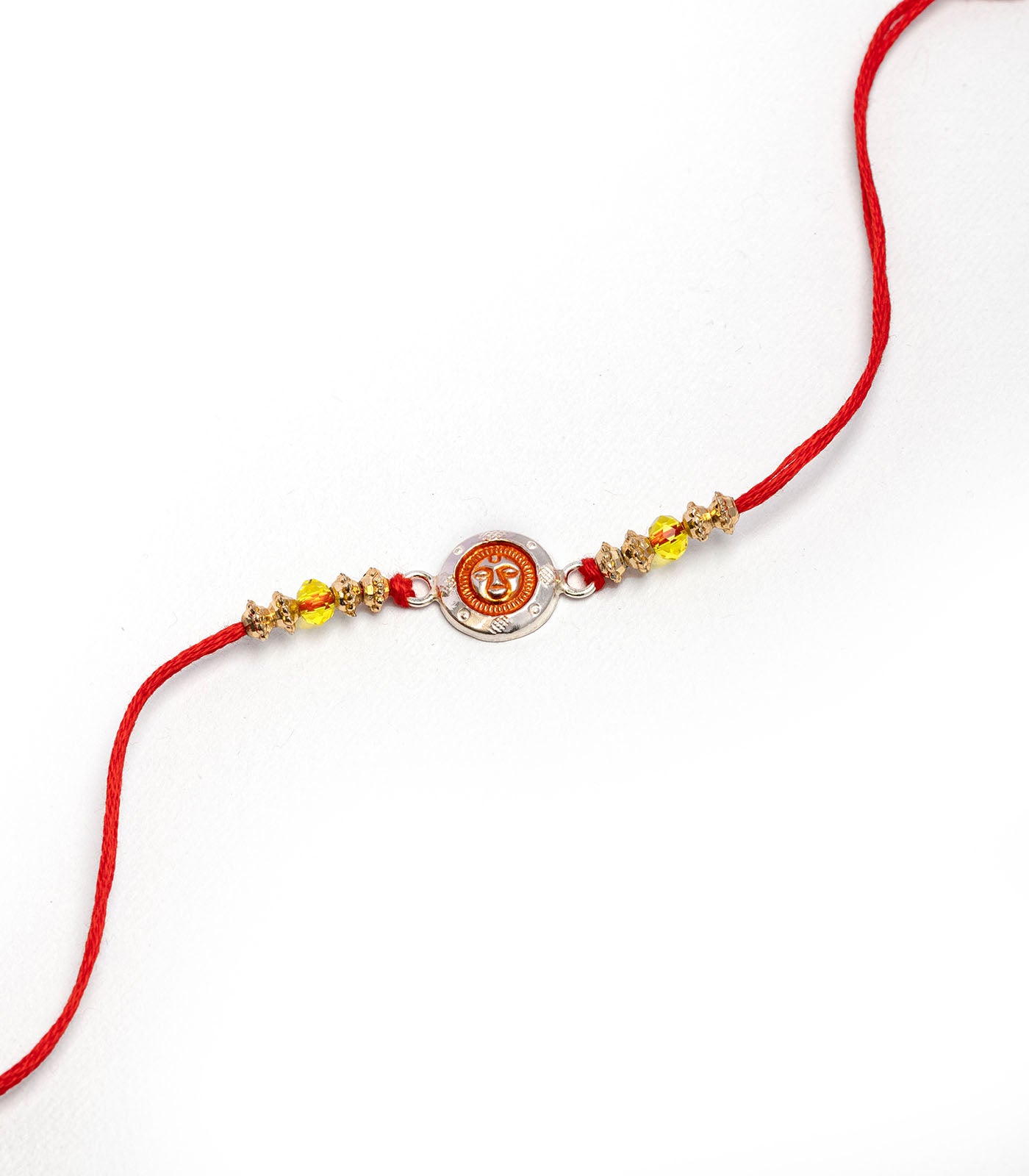 Charming Silver Rakhi - Heart of Sun Design