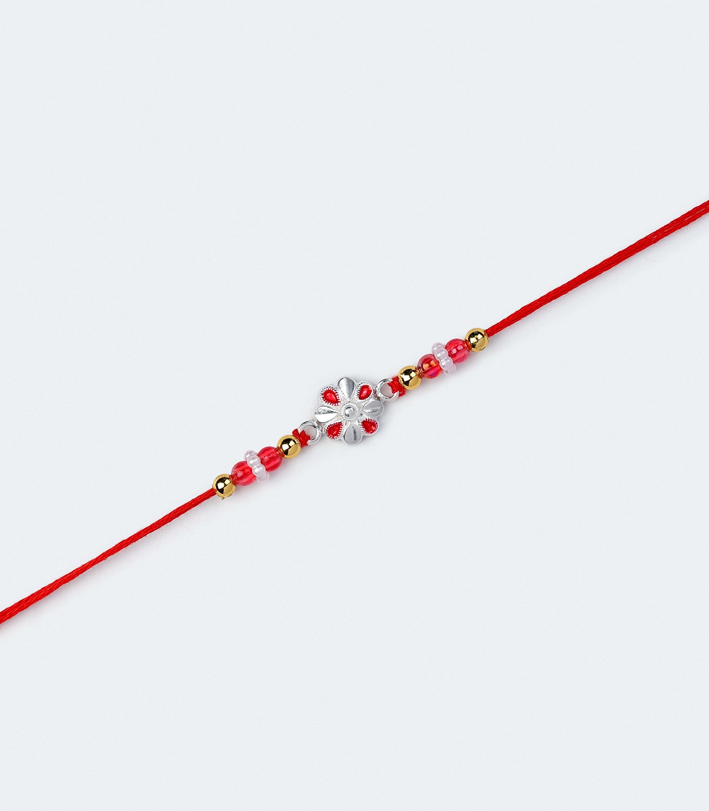 Stunning Silver Rakhi - Elegant Petal Design