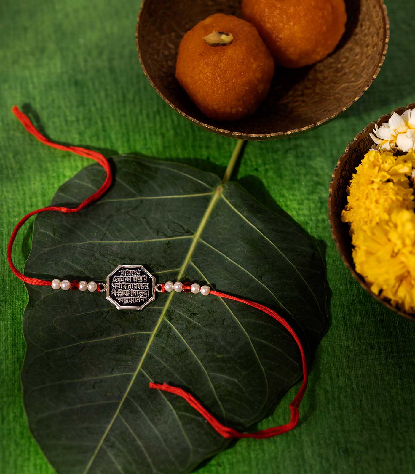 Beautiful Silver Rakhi - The Shivmudra Text Design