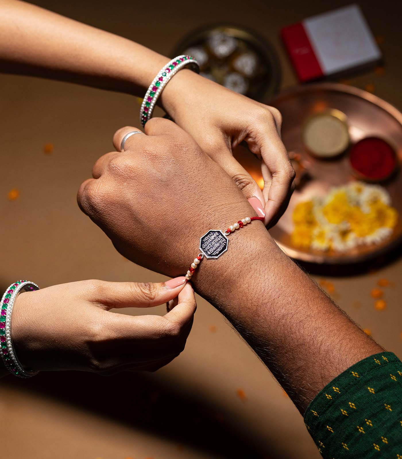 Beautiful Silver Rakhi - The Shivmudra Text Design