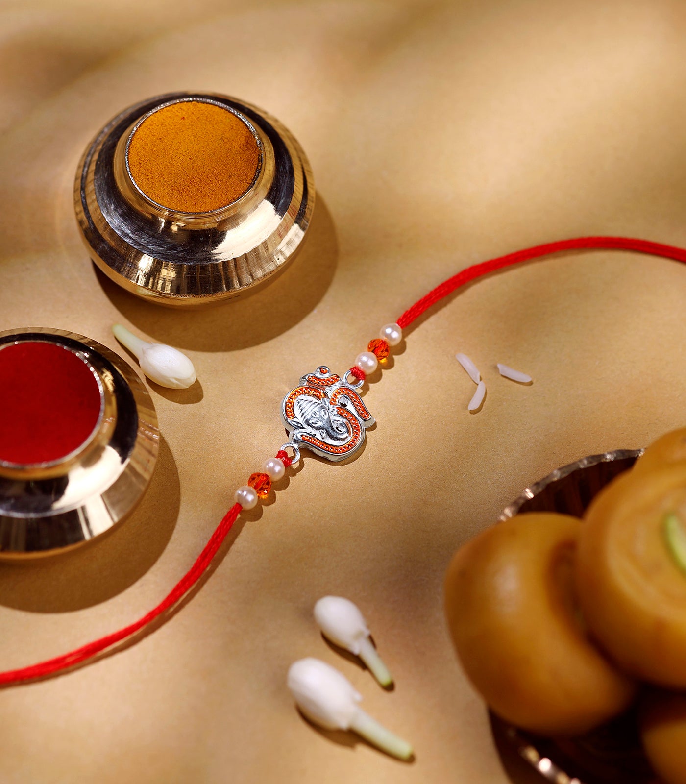 Beautiful Silver Rakhi - OM Engraved Design