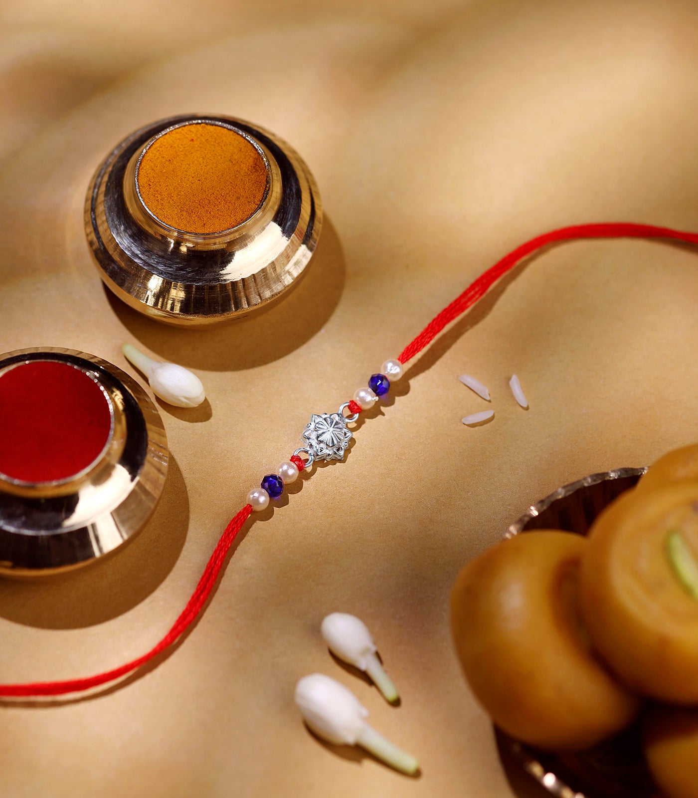 Stunning Silver Rakhi - The Elegant Star Flower Design