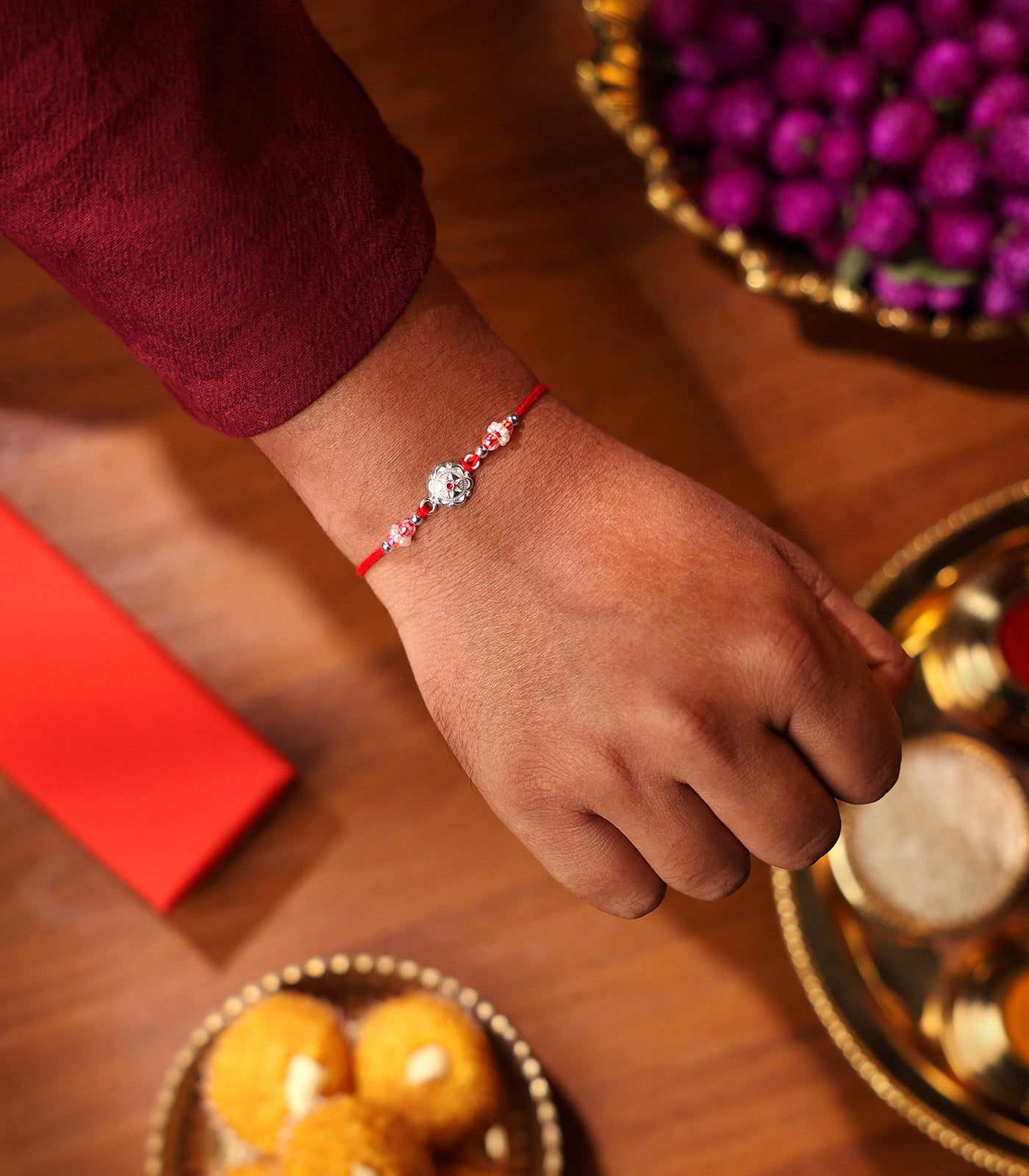 Stunning Silver Rakhi - The Elegant Star Design
