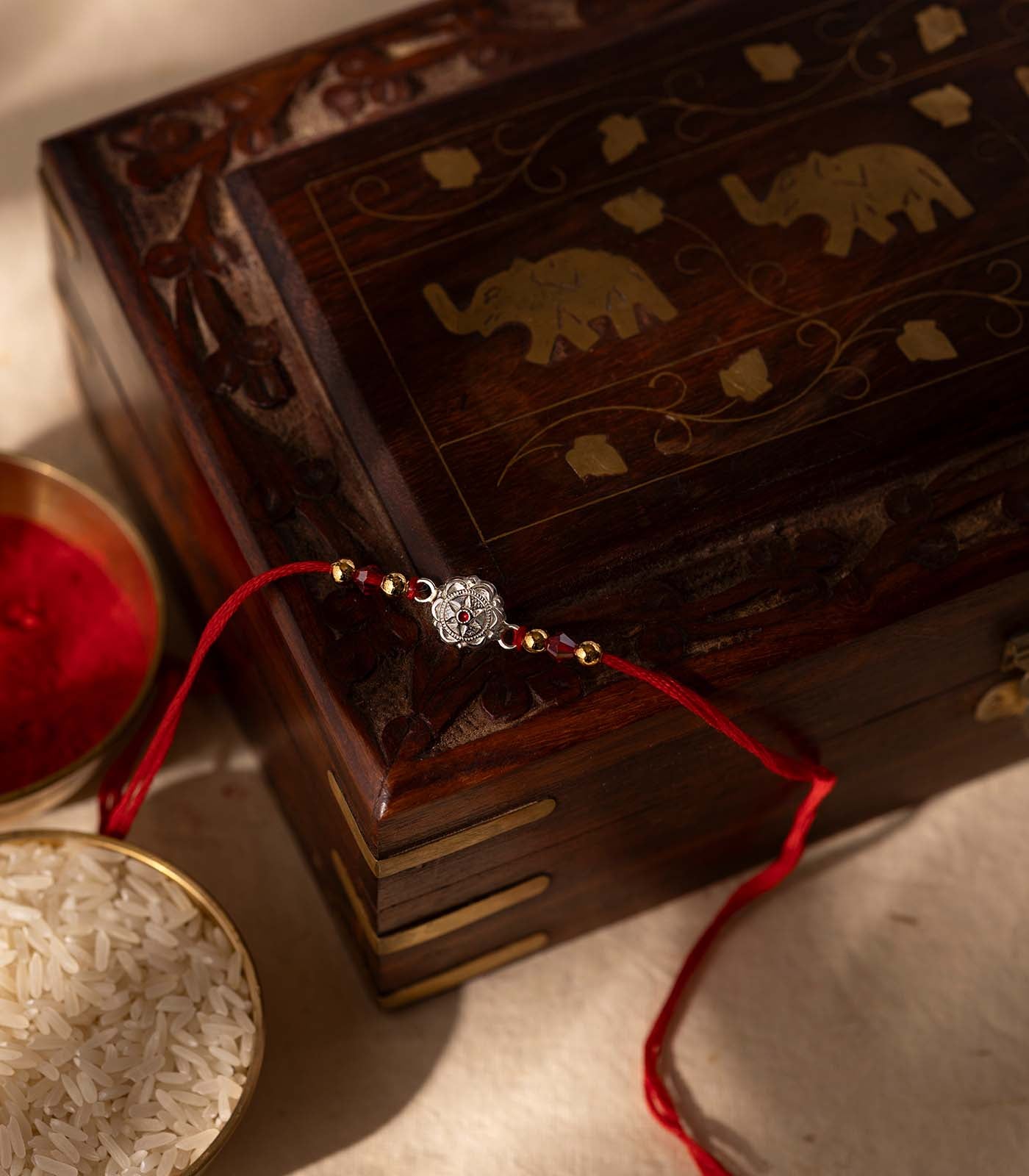 Stunning Silver Rakhi - The Elegant Star Design