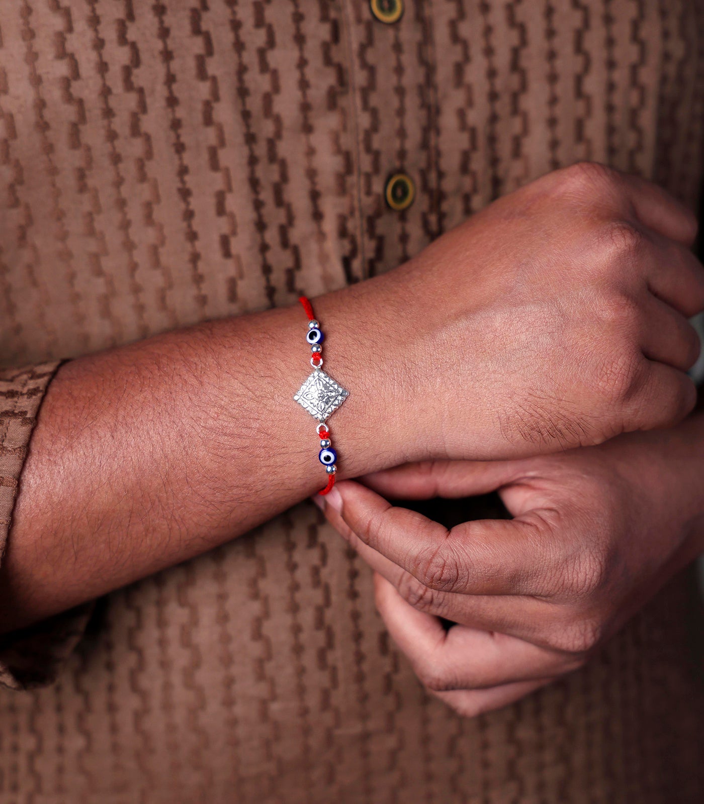 Beautiful Silver Rakhi - Diamond Shaped Design