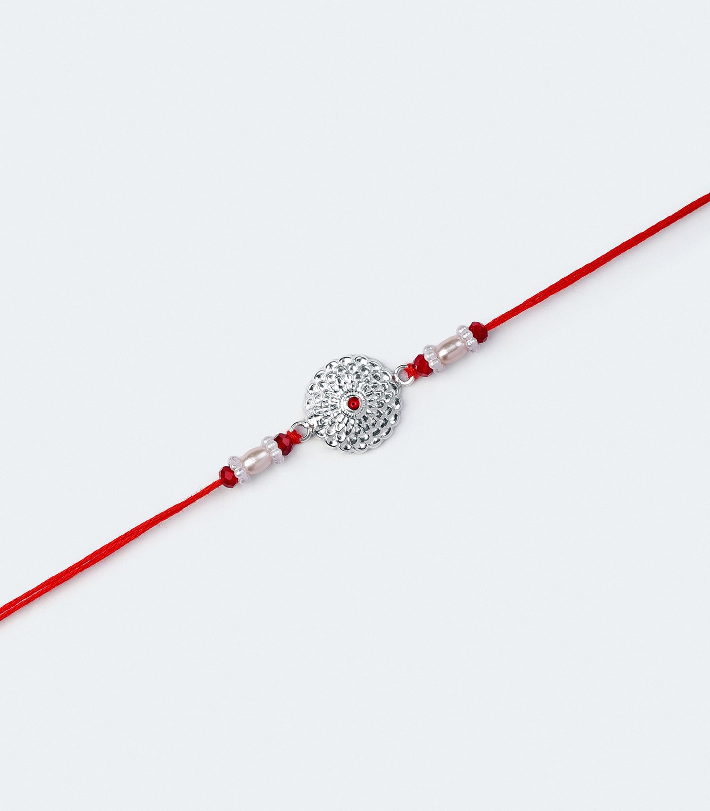 Stunning Silver Rakhi - Multilevel Chakra Design