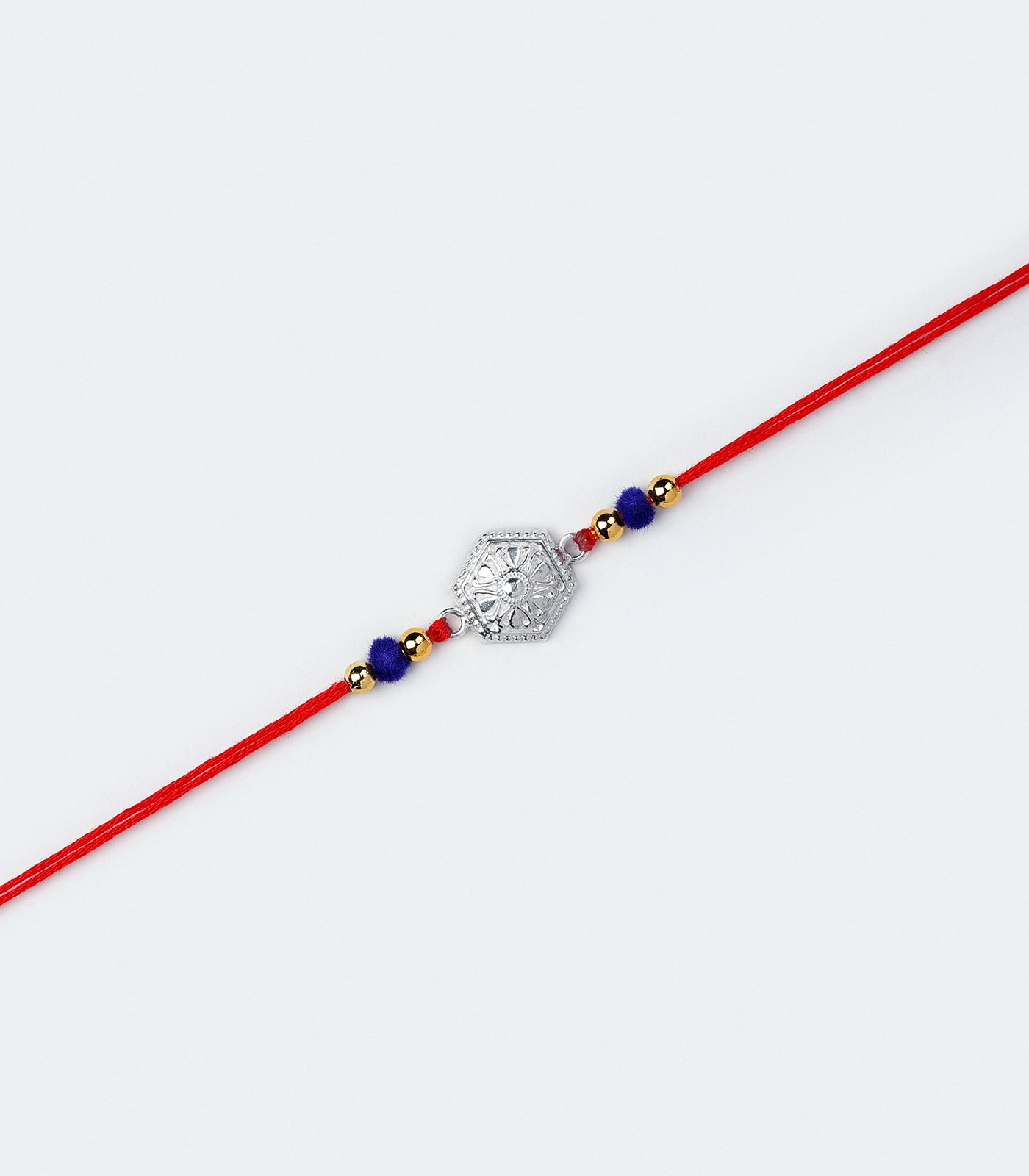 Stunning Silver Rakhi - The Elegant Hexagon Design