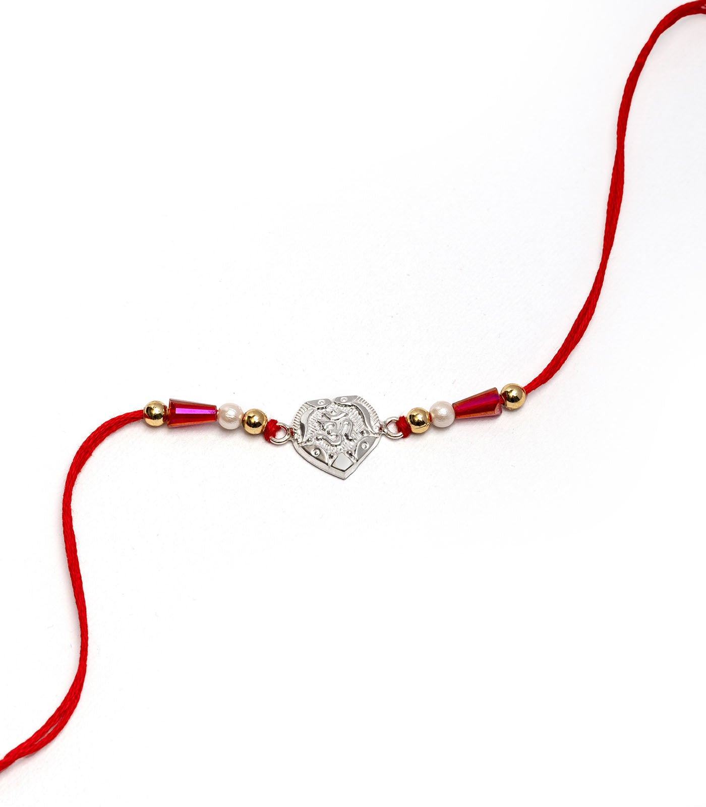 Stunning Silver Rakhi - OM Engraved Heart Design