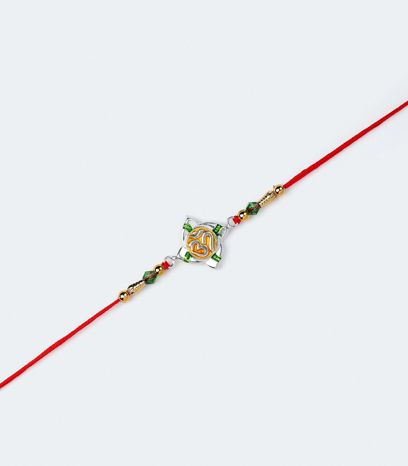 Beautiful Silver Rakhi - Om Engraved Design
