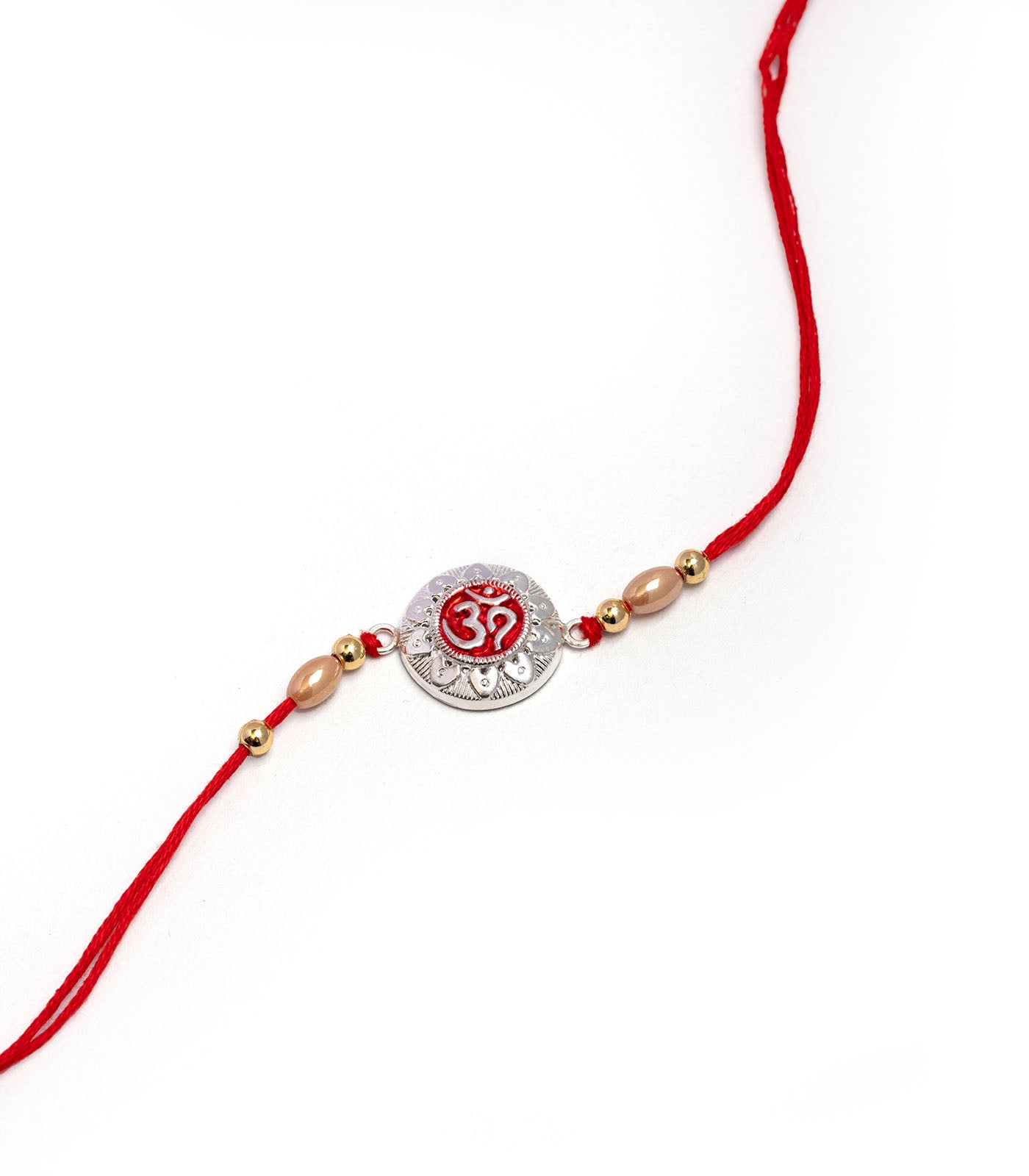 Stunning Silver Rakhi - OM Engraved Circular Design