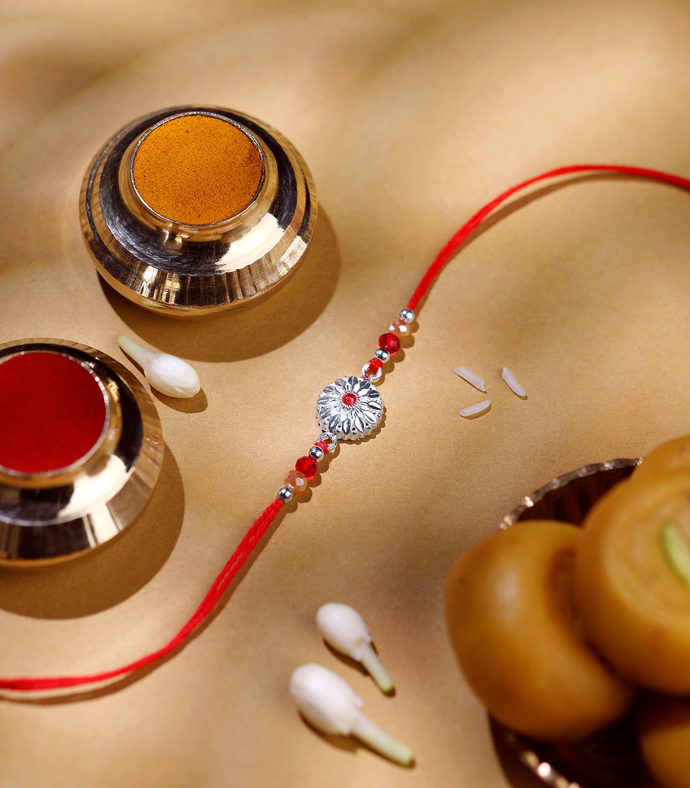 Stunning Silver Rakhi - The Elegant Petal Design