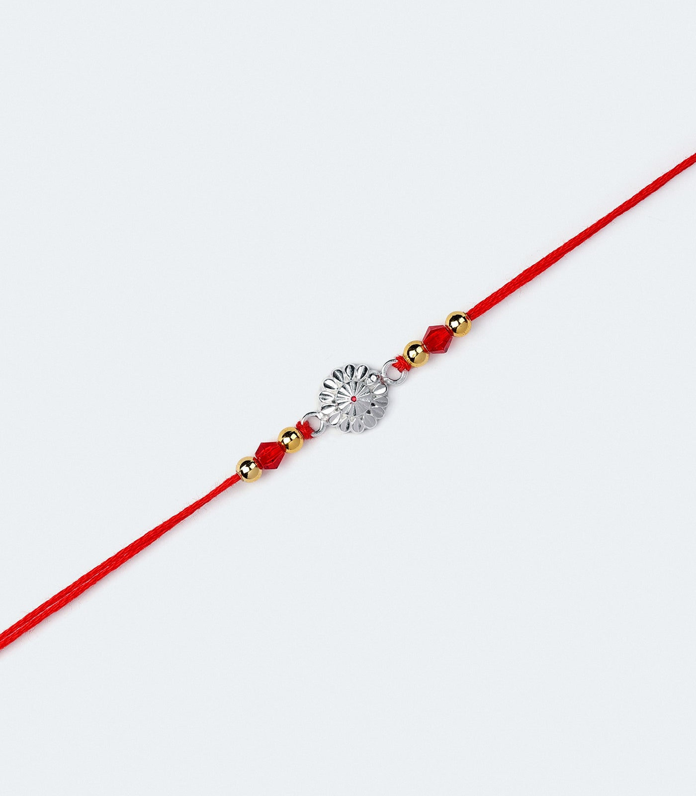 Stunning Silver Rakhi - Elegant Petal motif Design