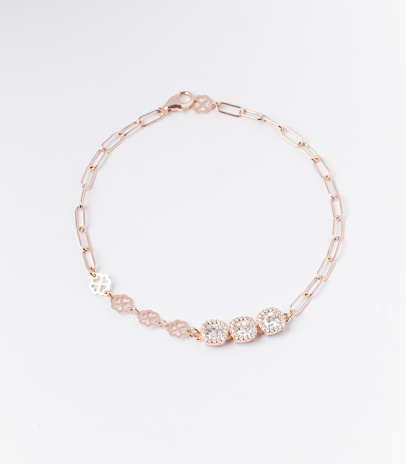 Triple Motif Chain Style Bracelet (Silver)