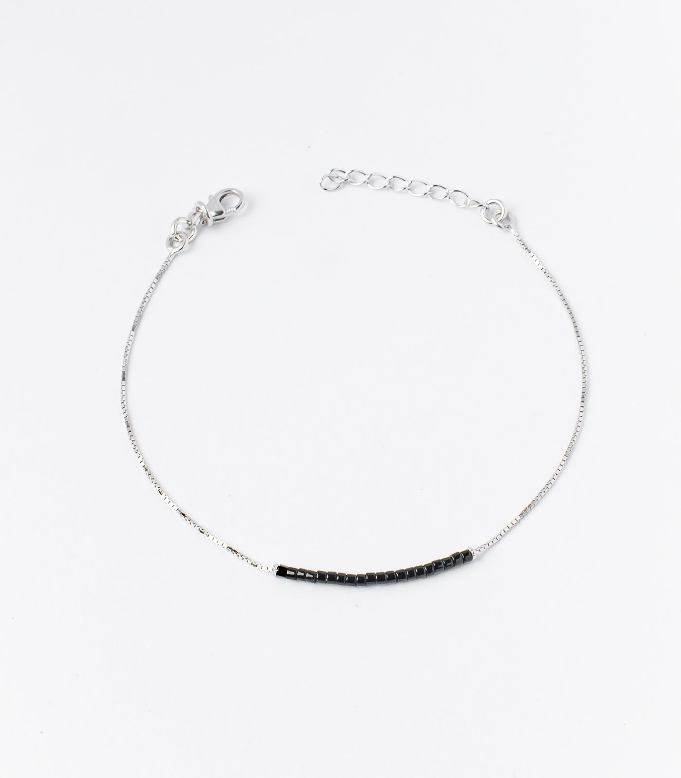 Black Beads Mangalsutra Bracelet (Silver)