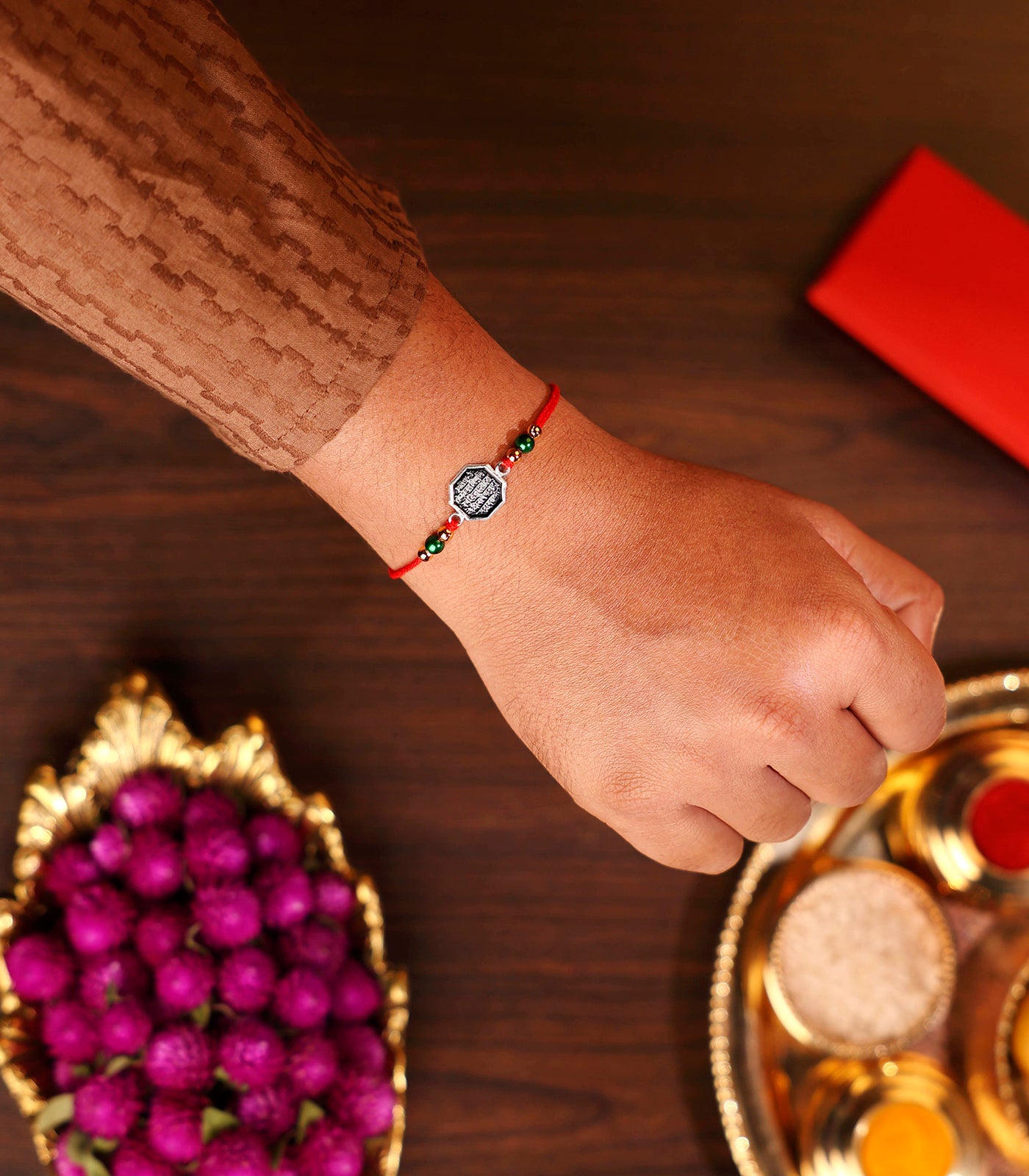 Beautiful Silver Rakhi - The Shivmudra Text Design