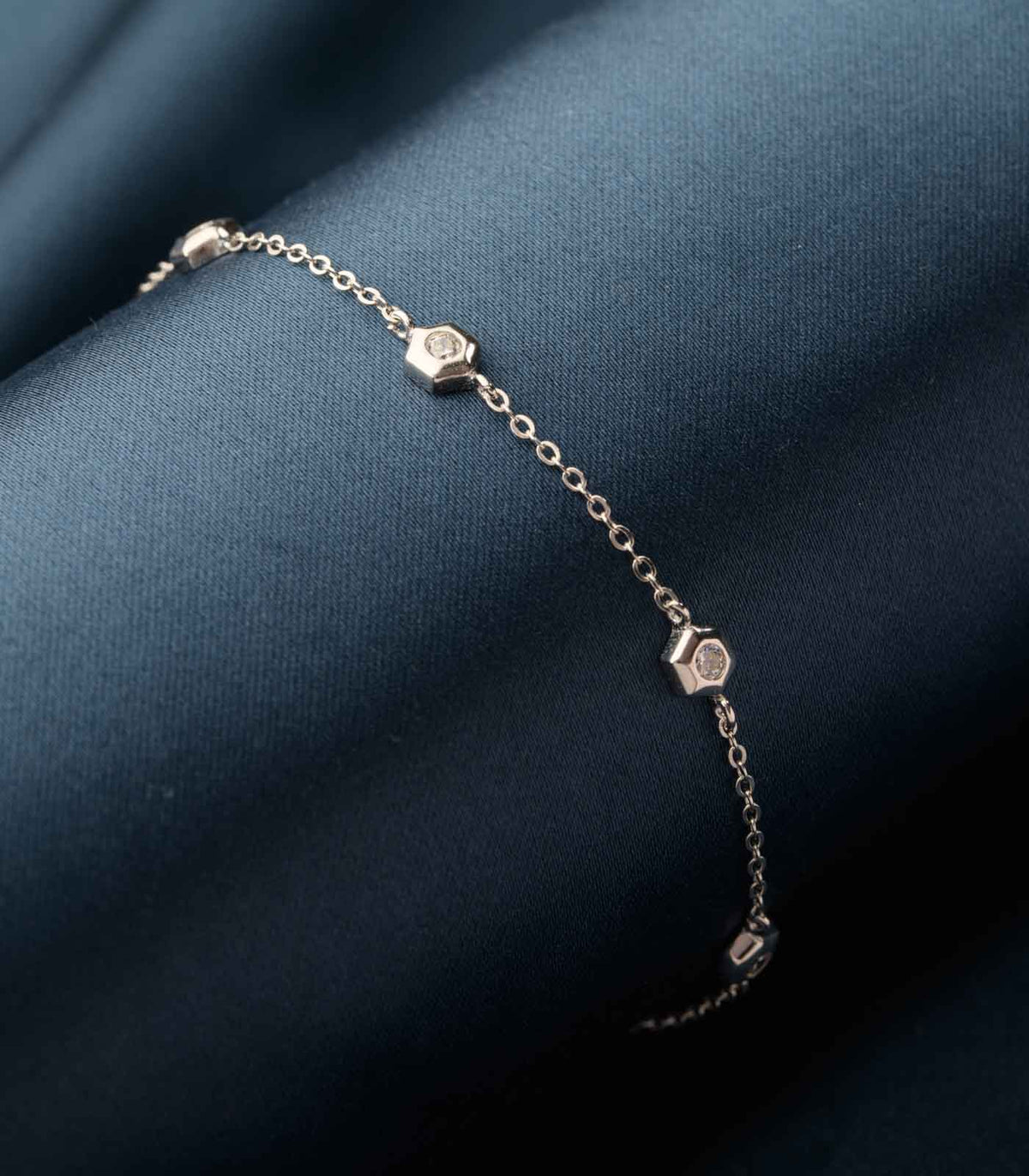 Bracelet | Buy Stone Studded Bracelet Silver @ Gargi