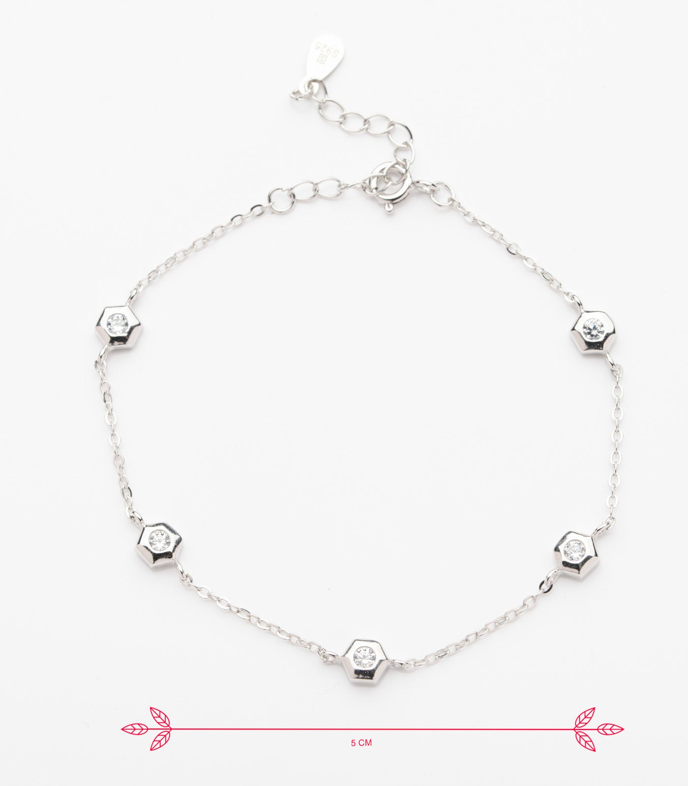 Stone Studded Bracelet (Silver)