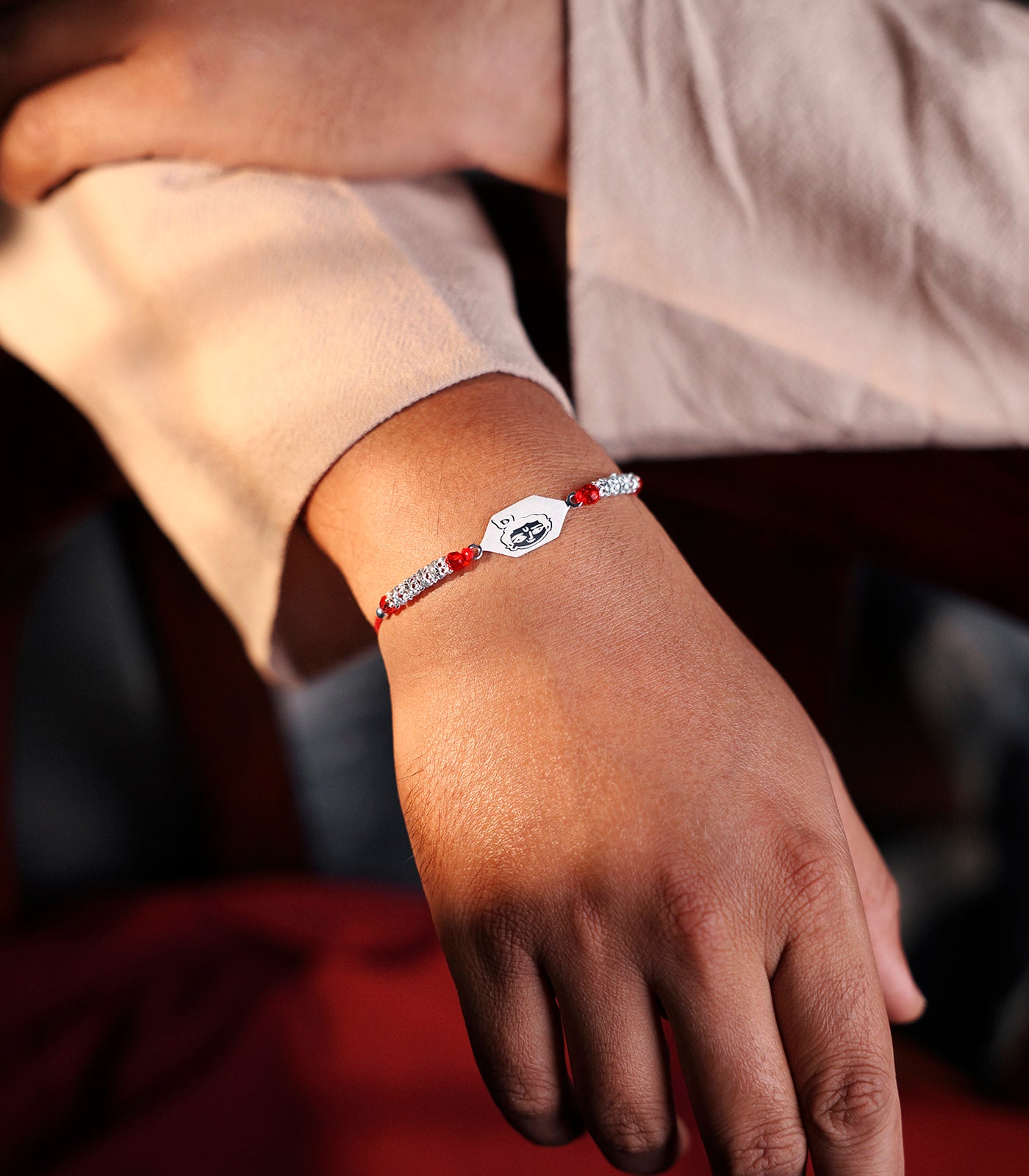 Silver Kids Rakhi - Little Krishna Design