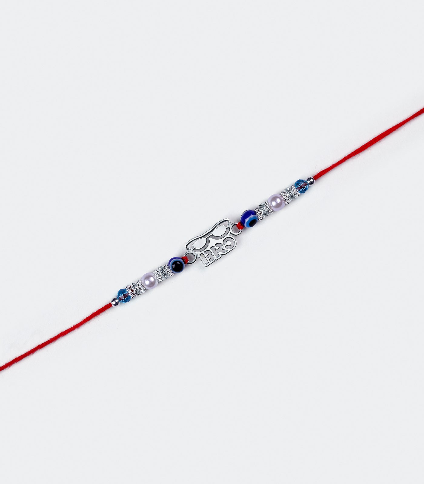 Silver Rakhi - Bro Text Design