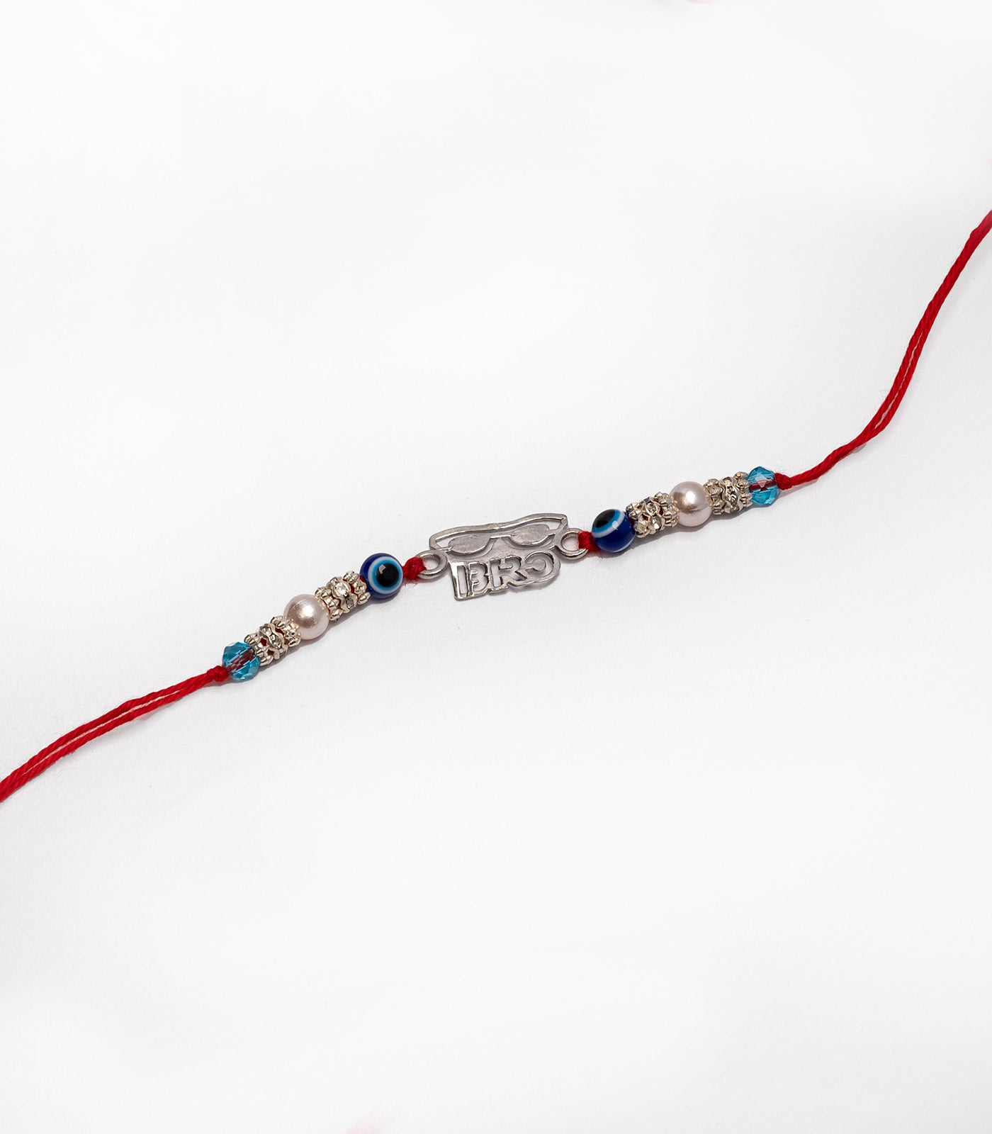 Silver Rakhi - Bro Text Design