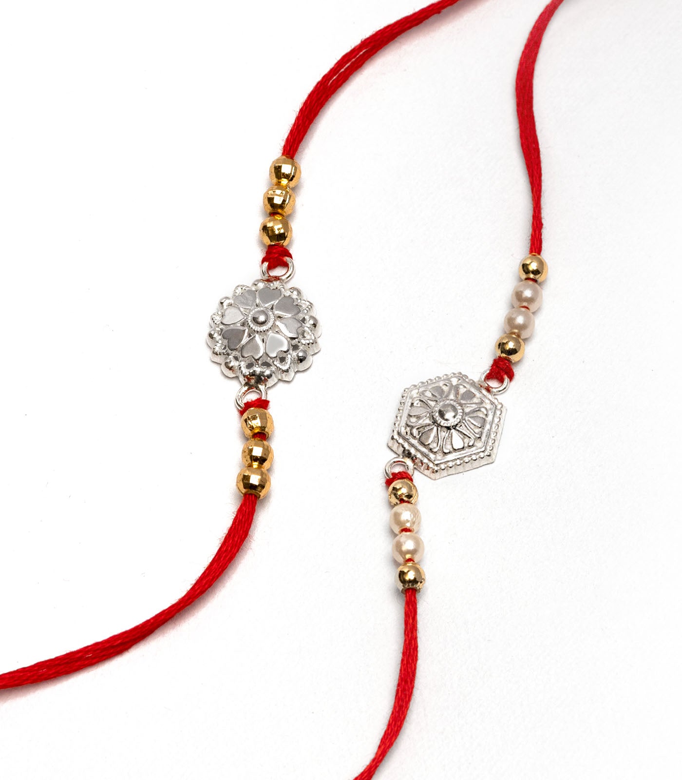 Silver Rakhi Combo Pack of 2